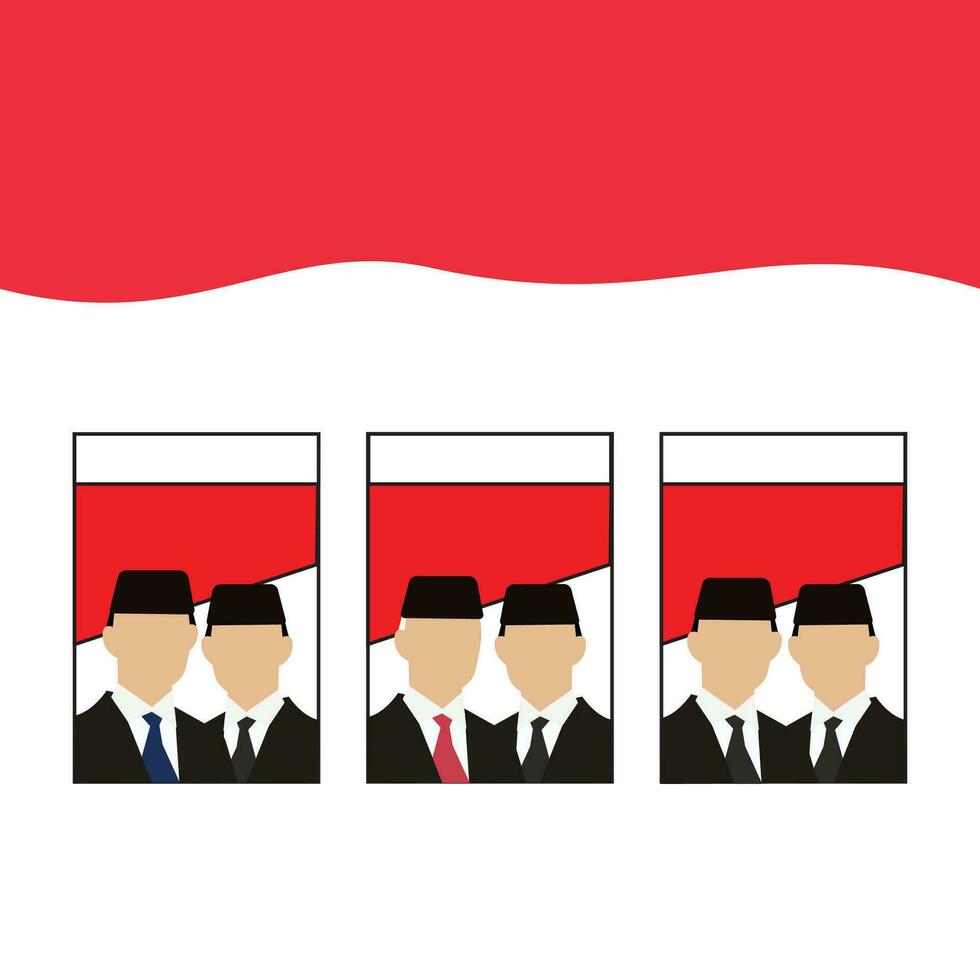 Illustration vector graphic of Indonesian presidential and vice presidential candidates election 2024