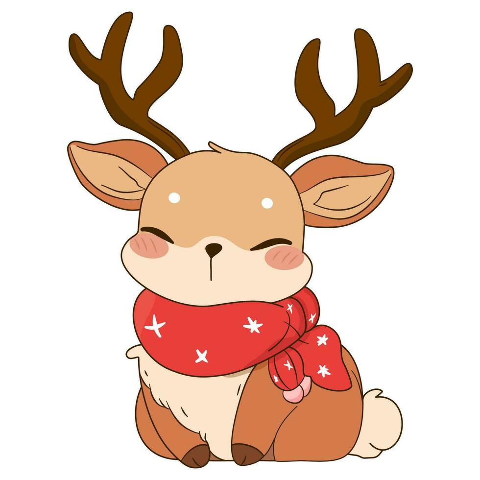 reindeer cartoon cute vector