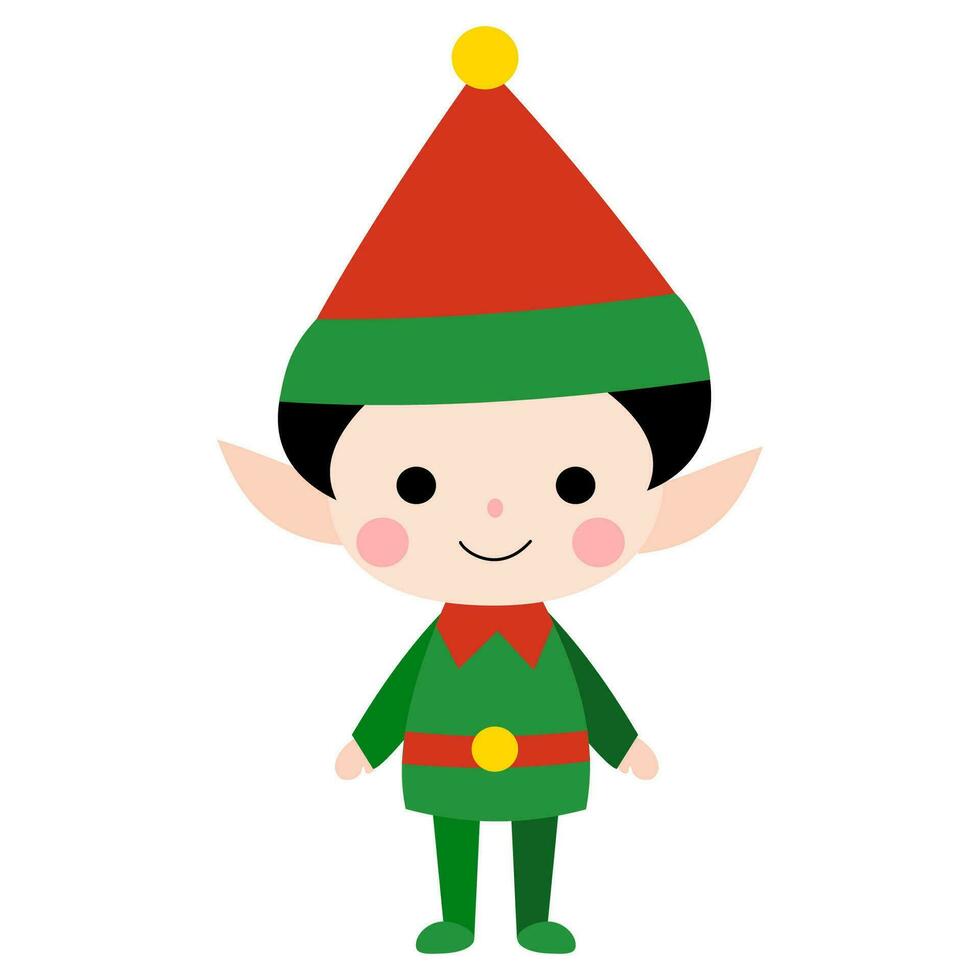 christmas elf character vector