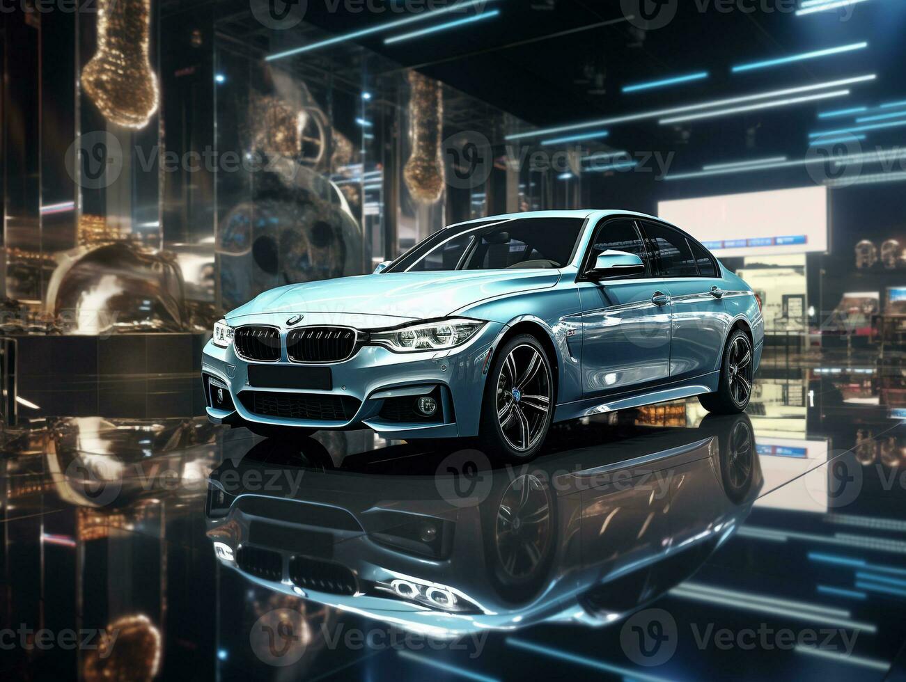 BMW 3 Series exhibition. Generative AI photo