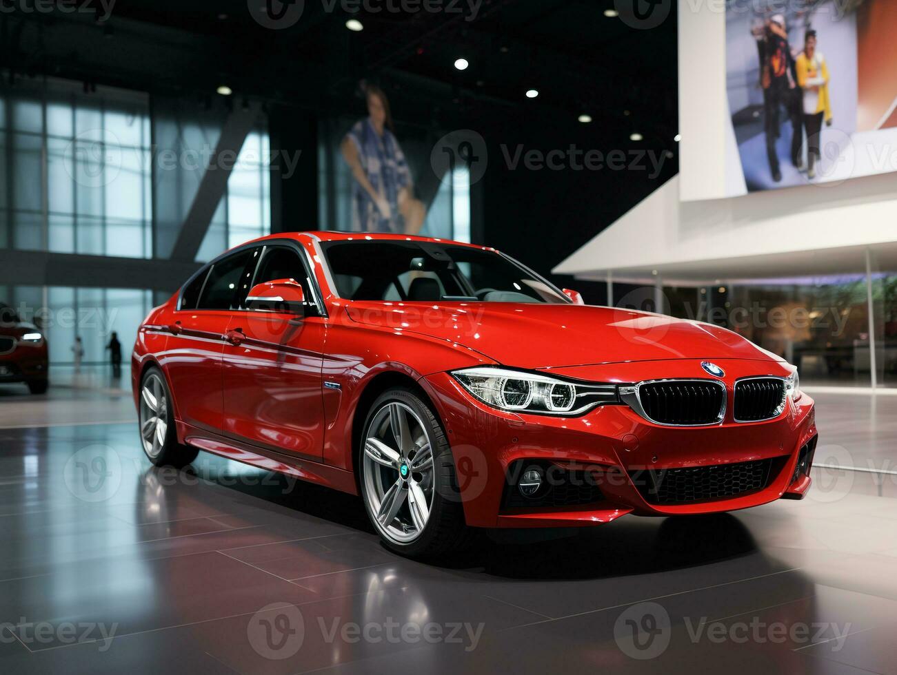 BMW 3 serie exhibición. generativo ai foto