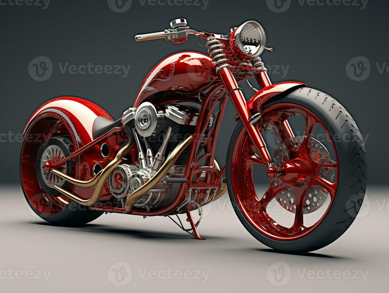 Bobber Motorcycle exhibition. Generative AI photo