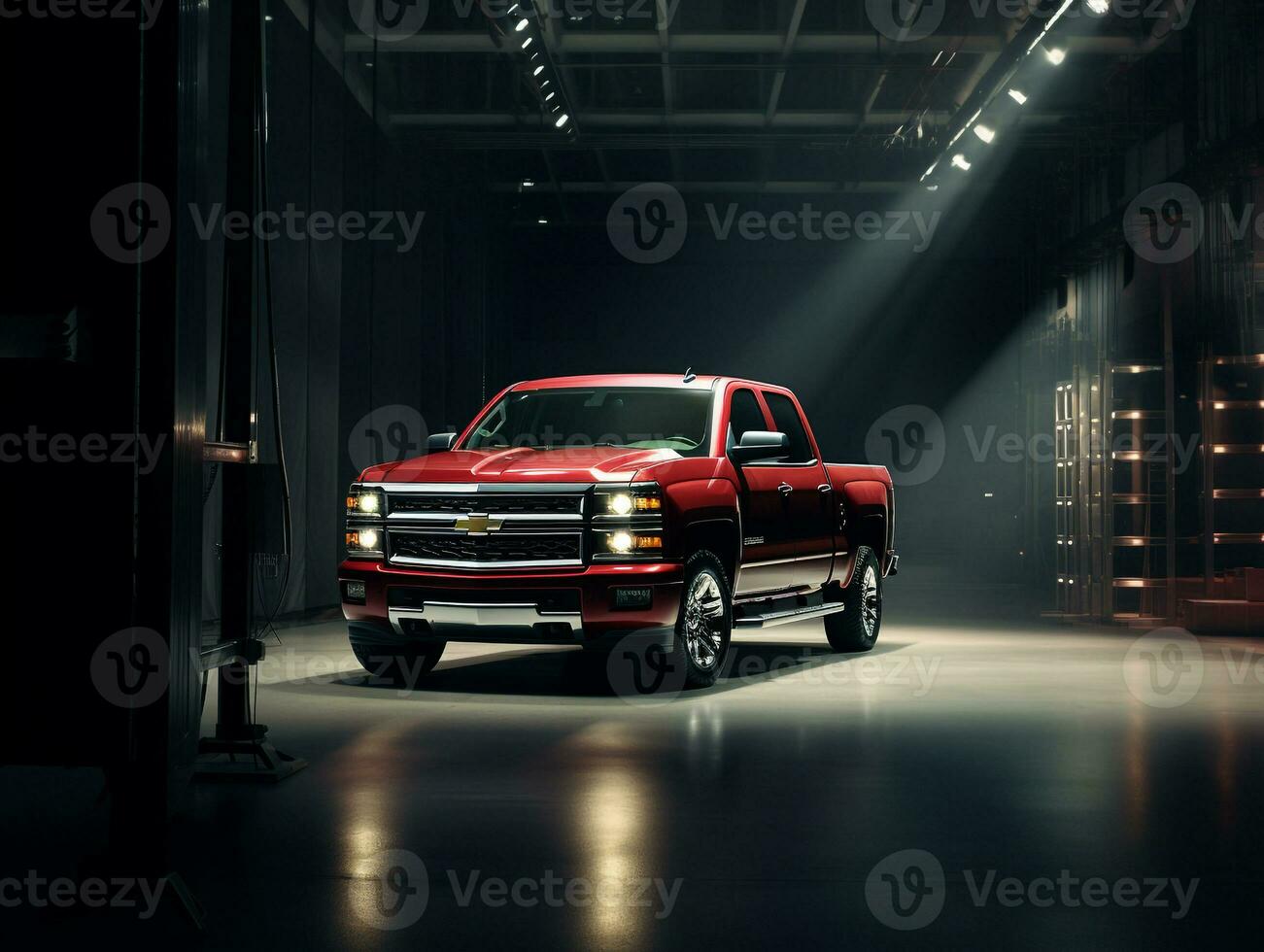 Chevrolet Silverado exhibition. Generative AI photo