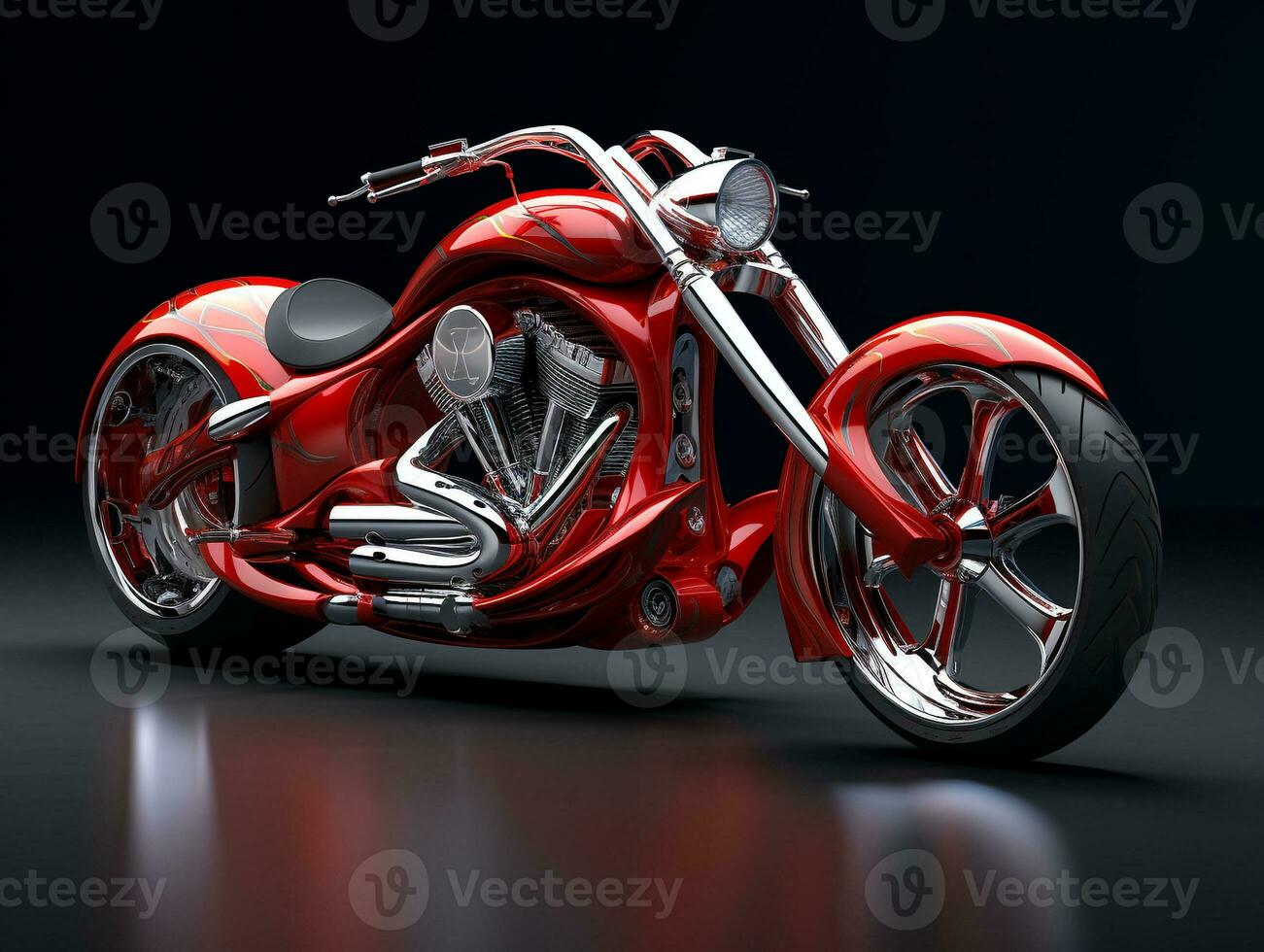 Cruiser Motorcycle exhibition. Generative AI photo