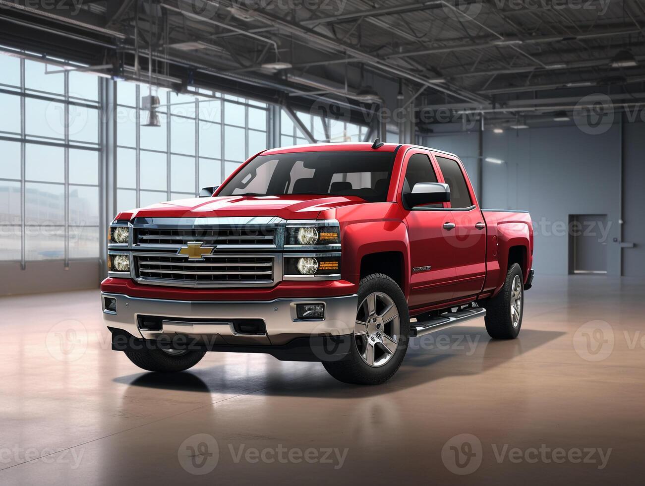 Chevrolet Silverado exhibition. Generative AI photo