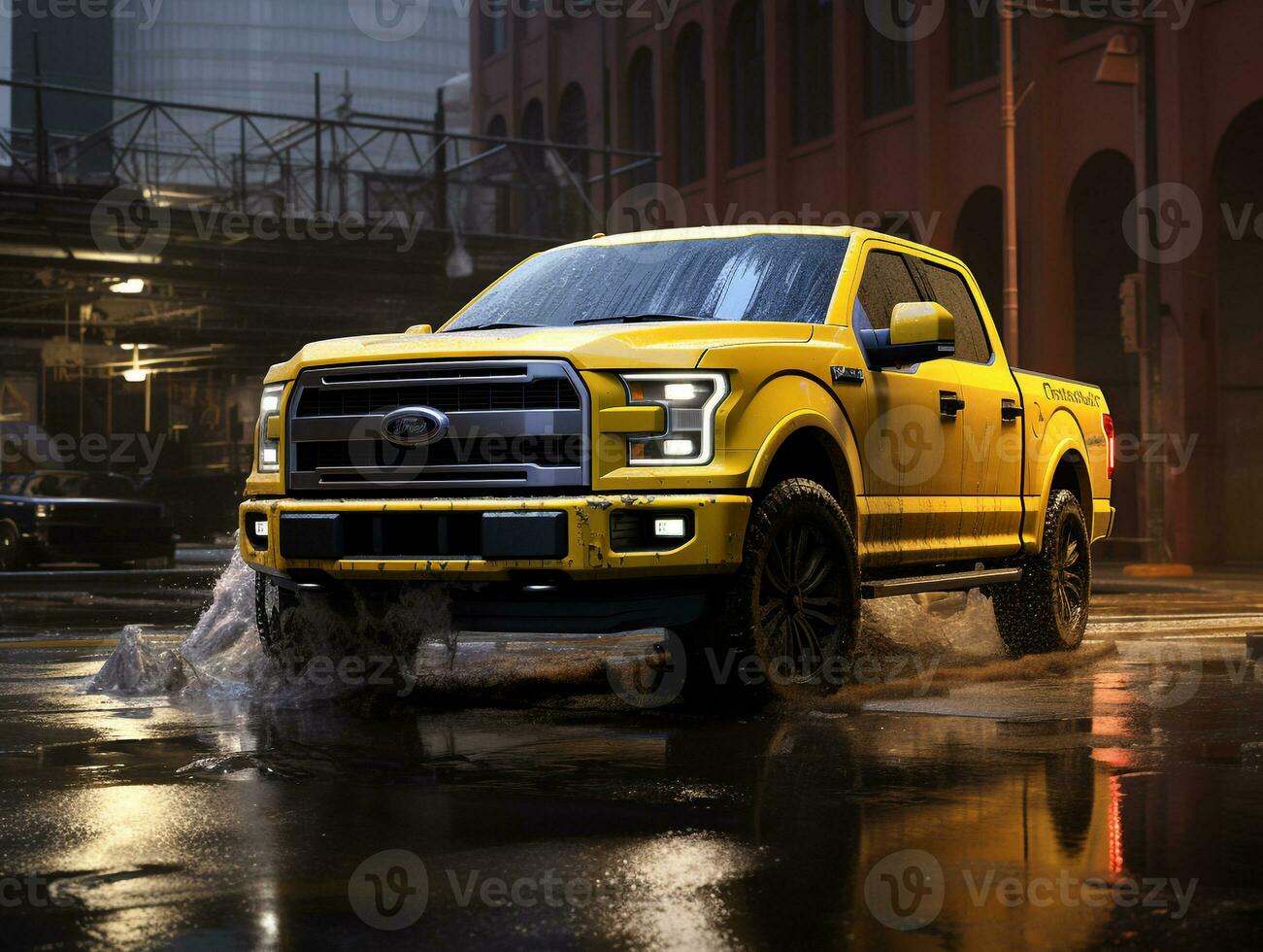 Ford F-150 exhibition. Generative AI photo