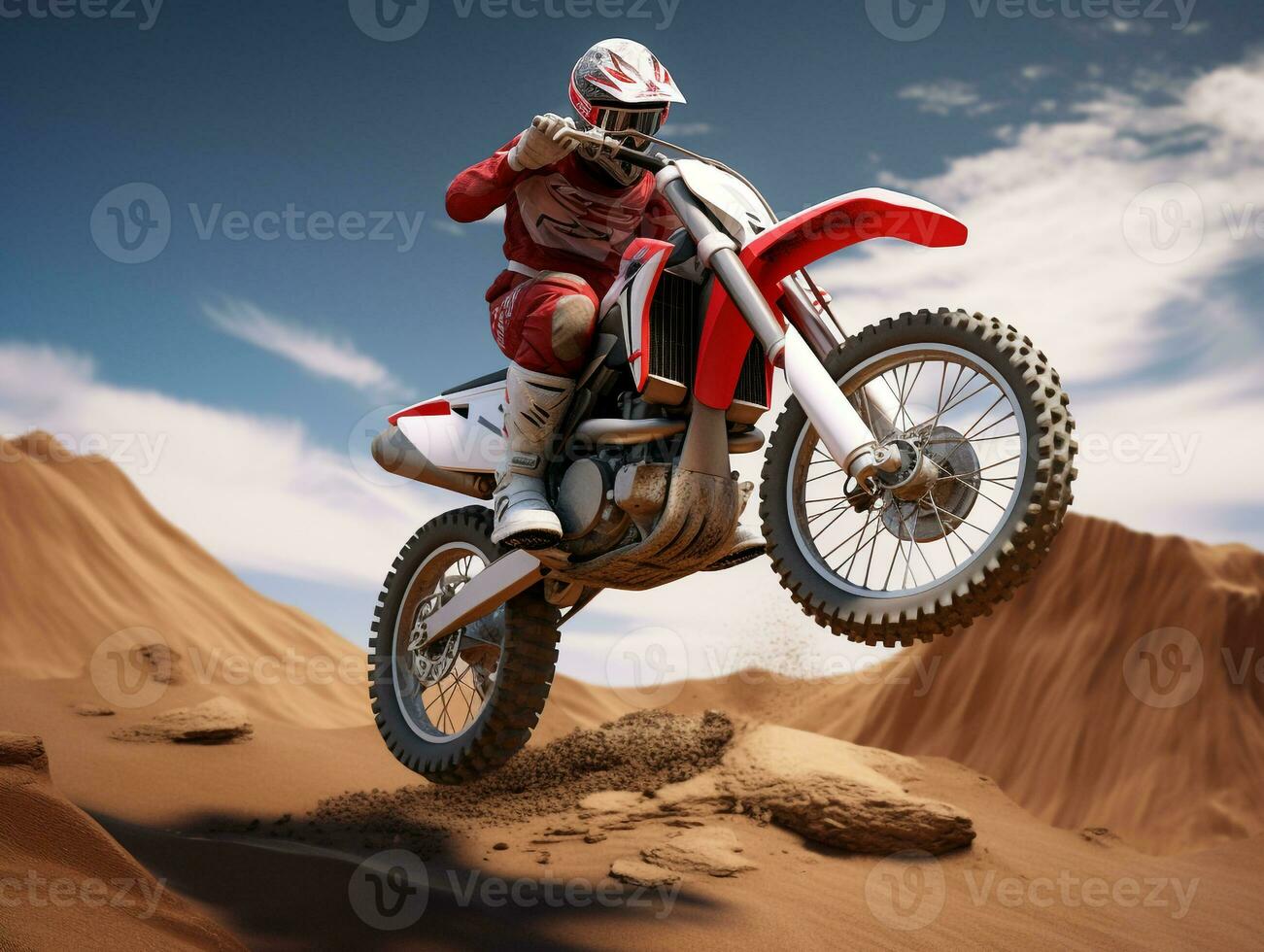 Dirt Bike exhibition. Generative AI photo