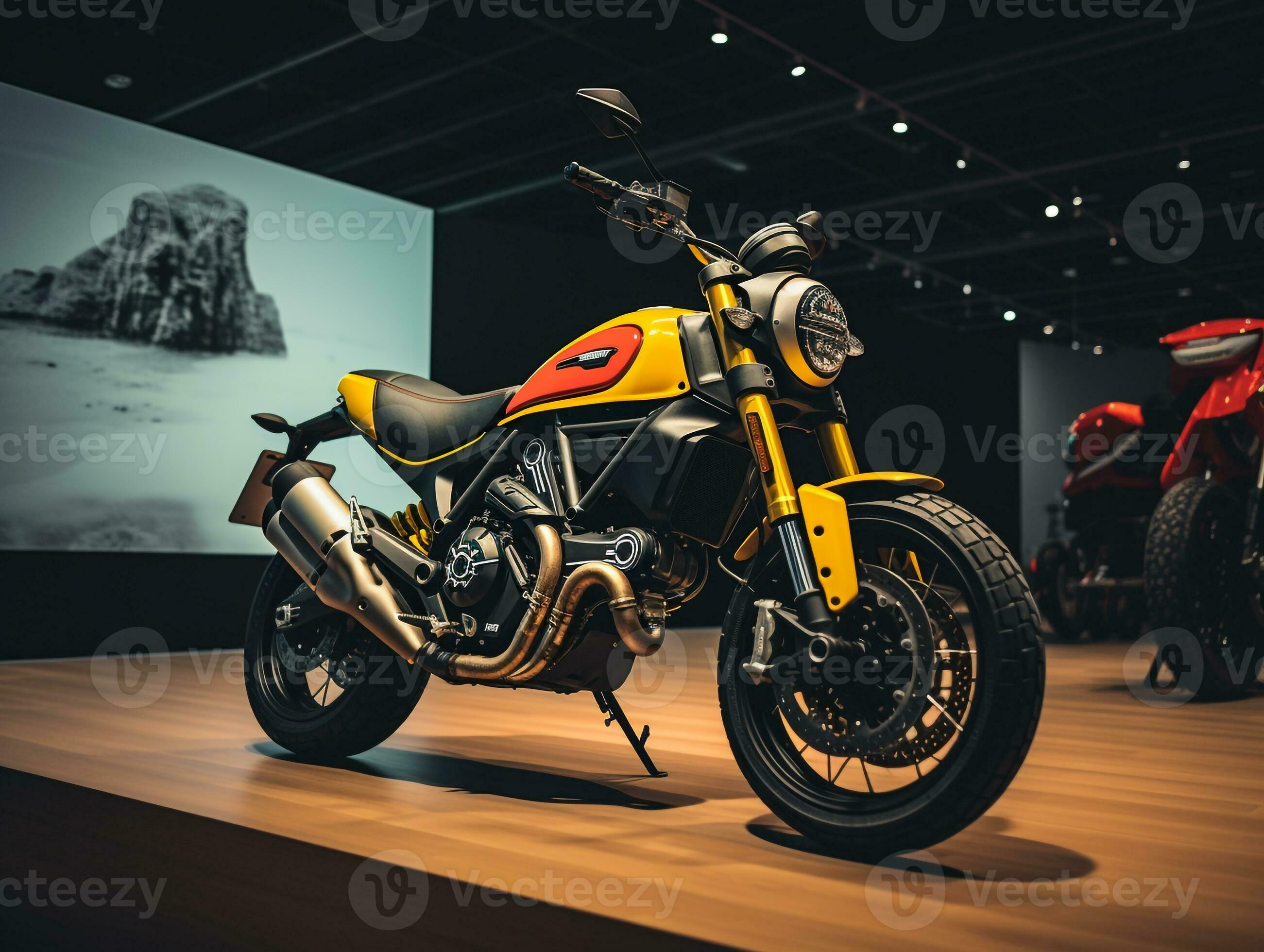 Ducati Scrambler exhibition. Generative AI 32869597 Stock Photo at Vecteezy