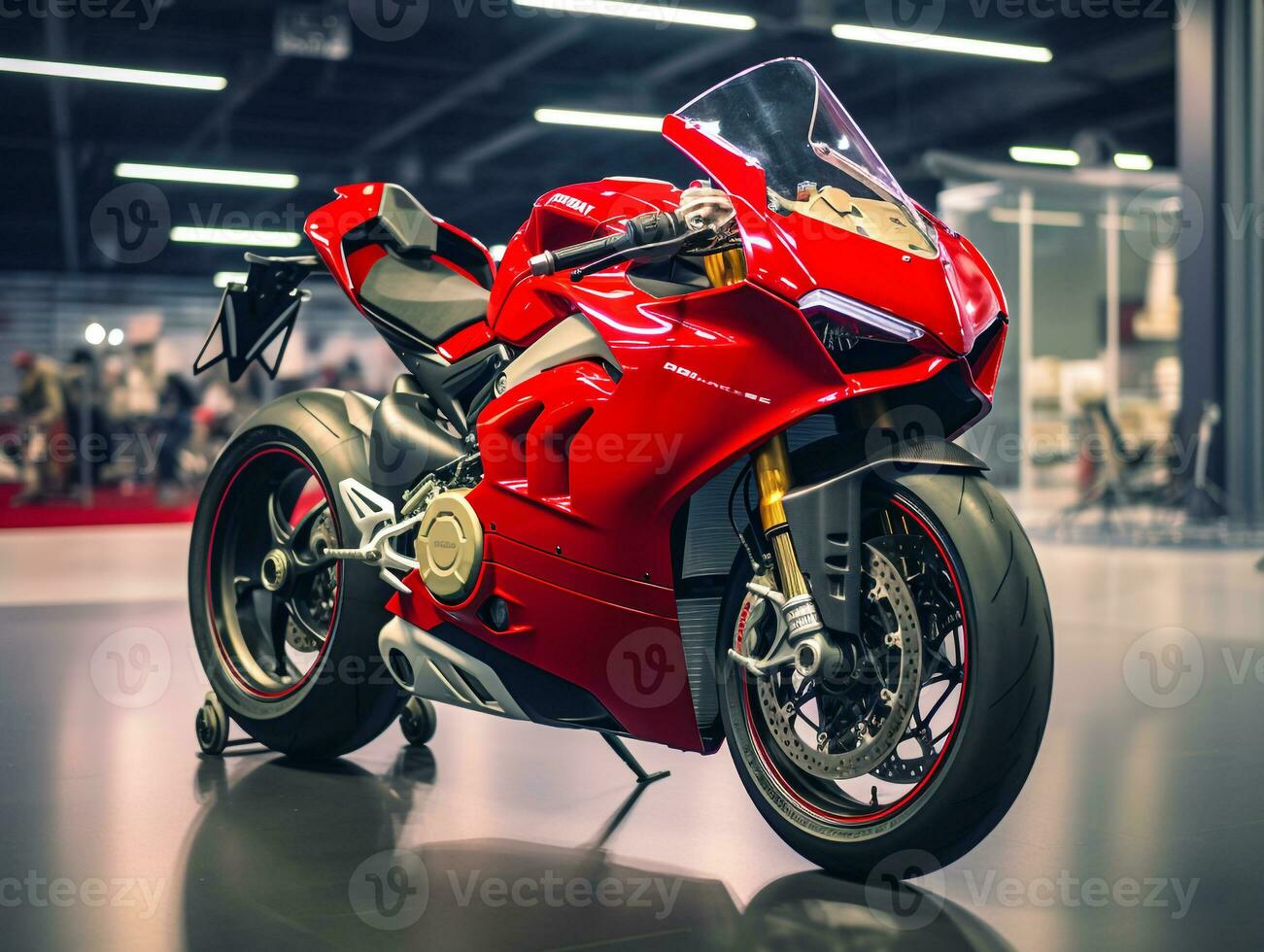 ducati panigale v4 exhibición. generativo ai foto