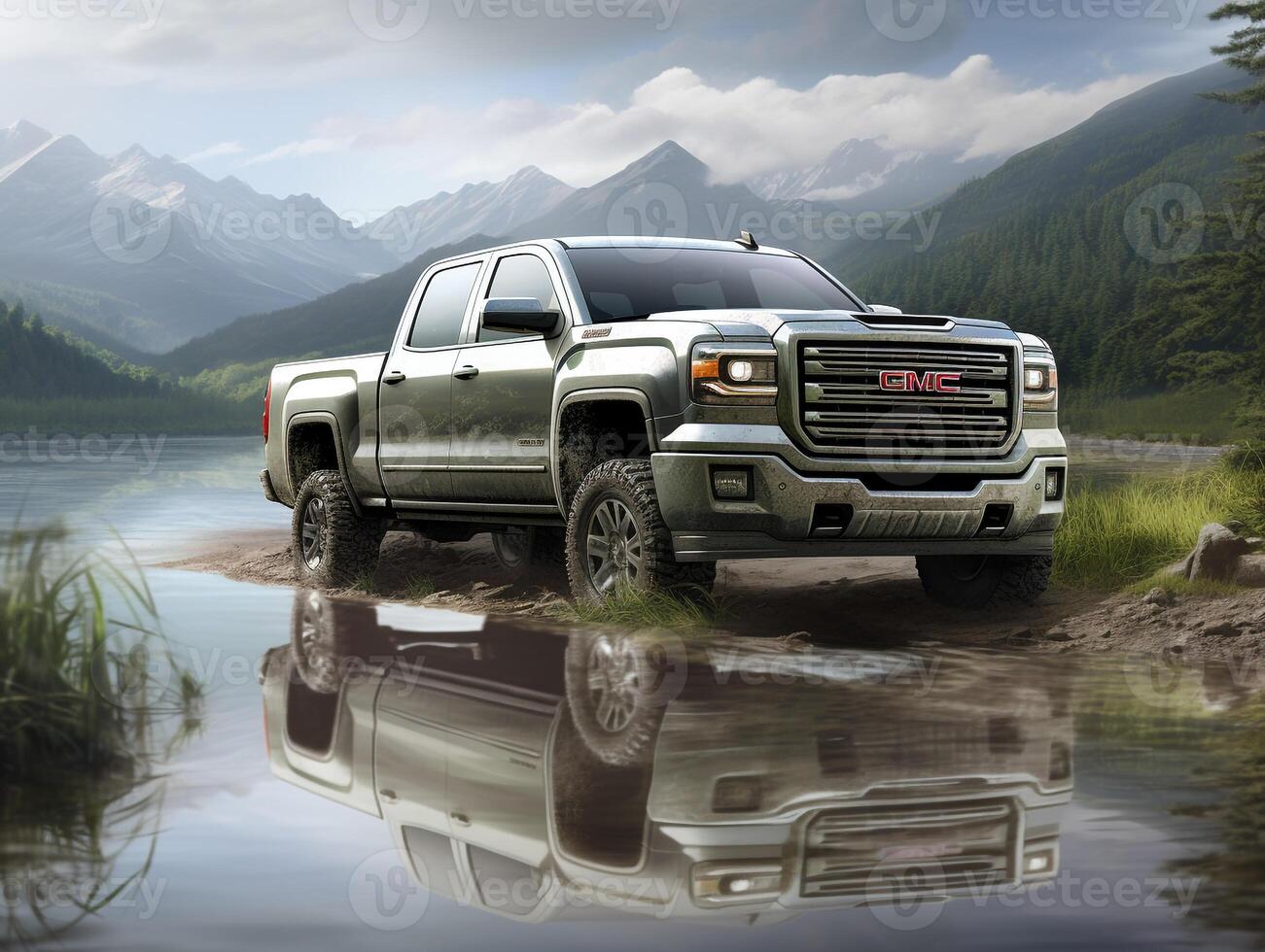 GMC Sierra exhibition. Generative AI photo