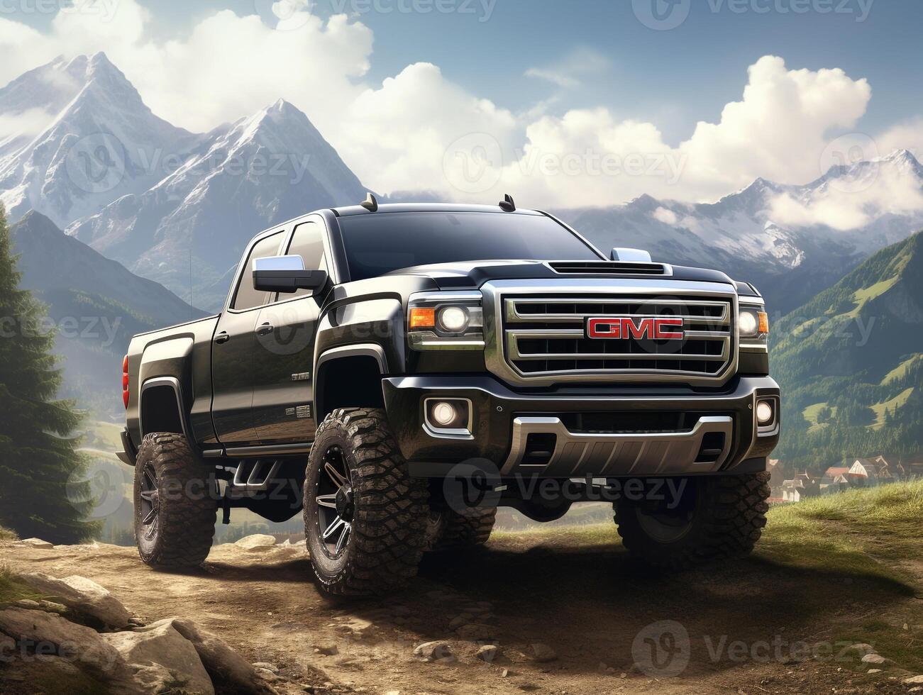 GMC Sierra exhibition. Generative AI photo