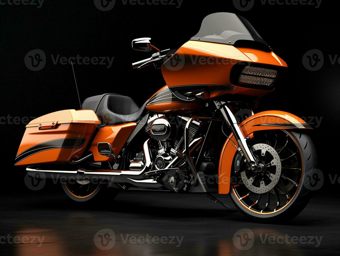 Harley-Davidson Road Glide exhibition. Generative AI photo
