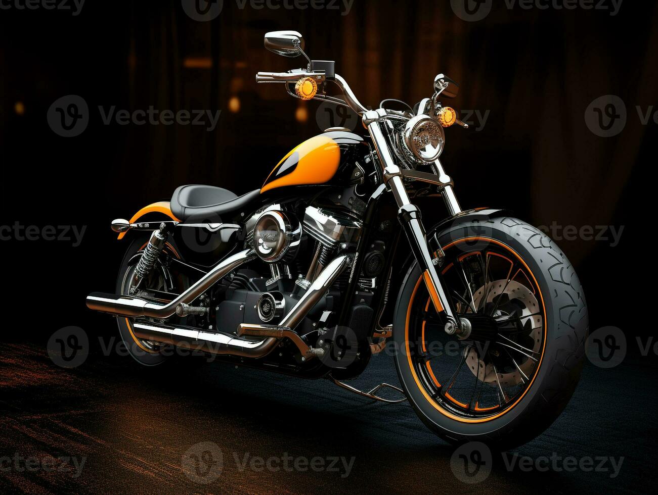 Harley-Davidson Sportster exhibition. Generative AI photo