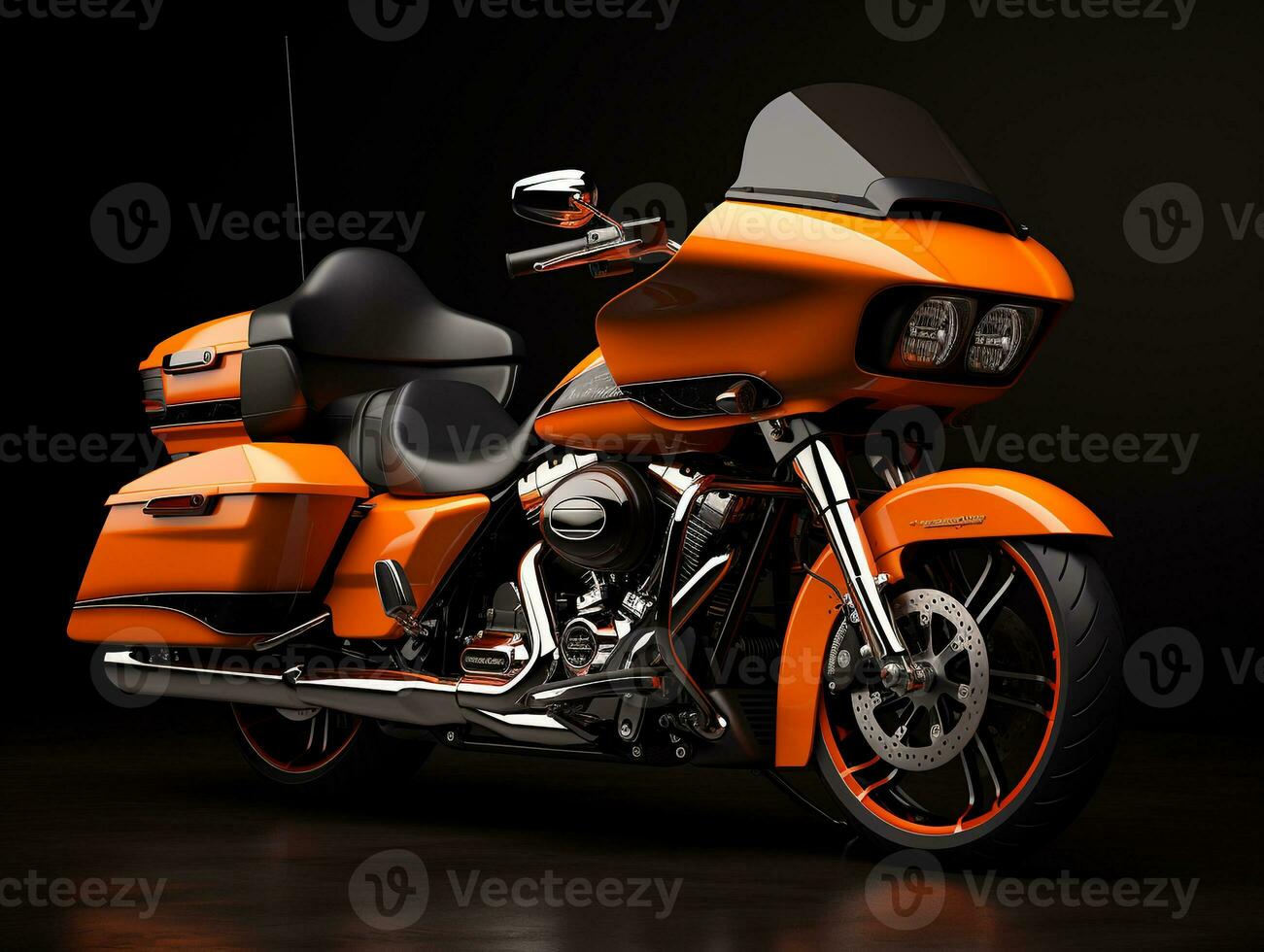 Harley-Davidson Road Glide exhibition. Generative AI photo