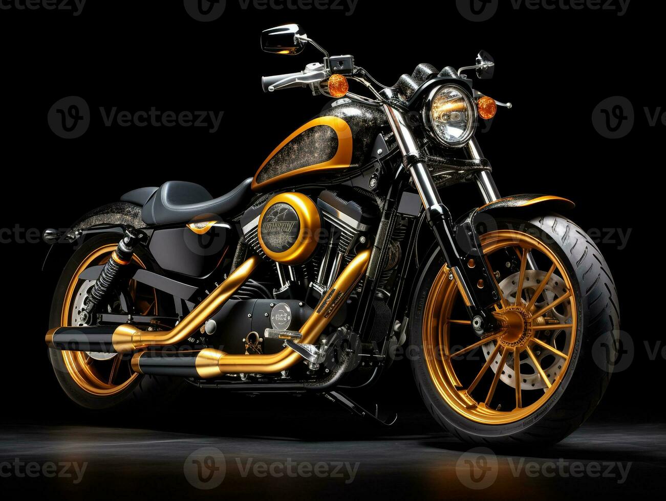 Harley-Davidson Sportster exhibition. Generative AI photo