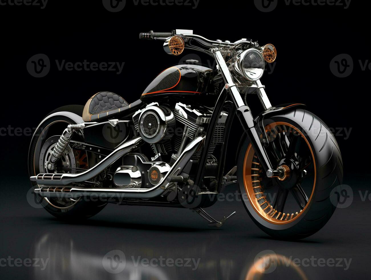 Harley-Davidson Sportster exhibition. Generative AI photo