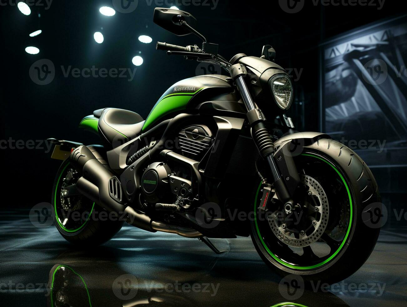 Kawasaki Vulcan S exhibition. Generative AI photo