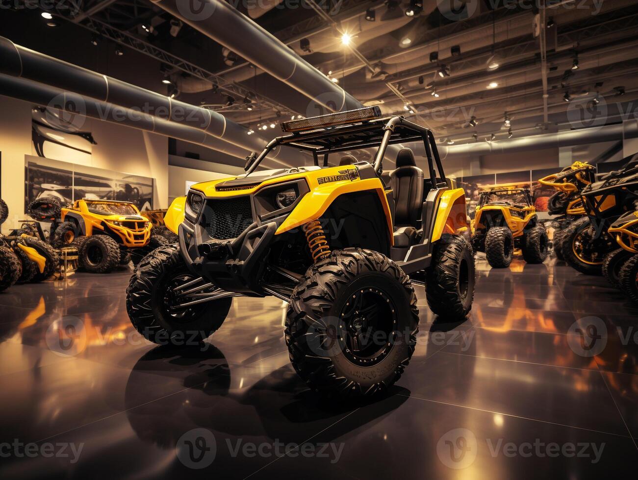 Jeep exhibition. Generative AI photo