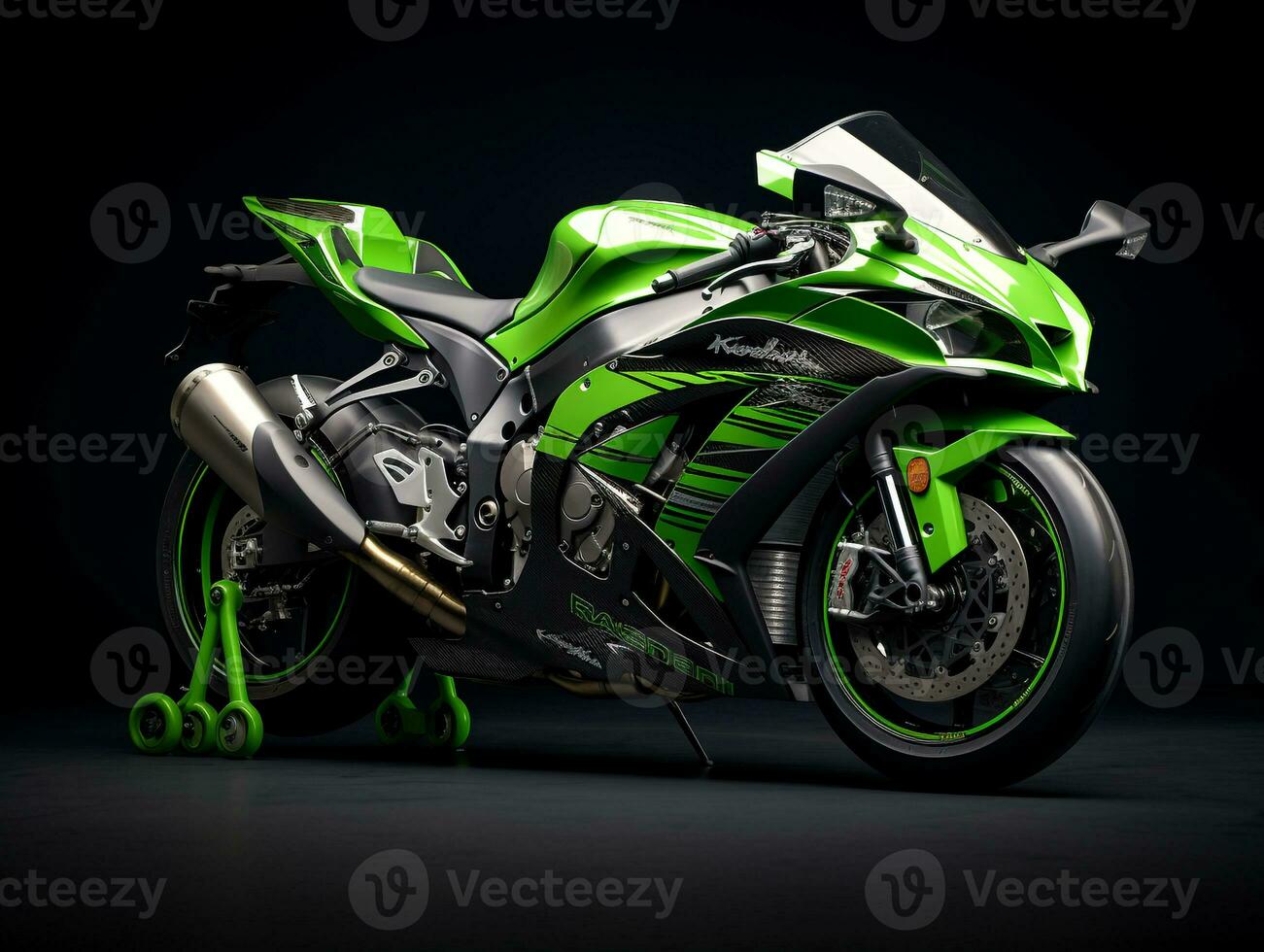 Kawasaki Ninja ZX-10R exhibition. Generative AI photo