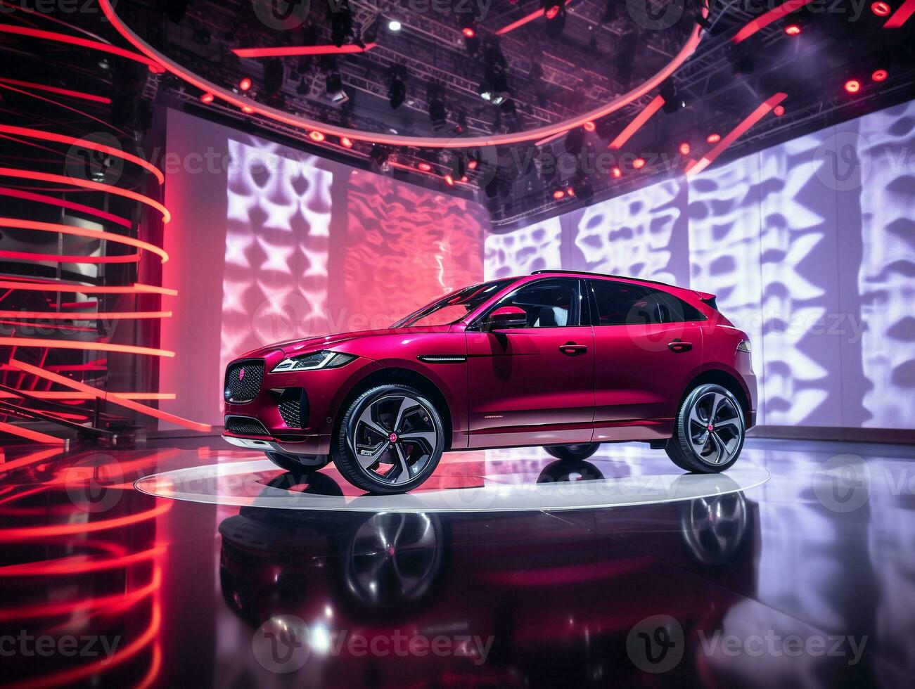 Jaguar F-PACE exhibition. Generative AI photo