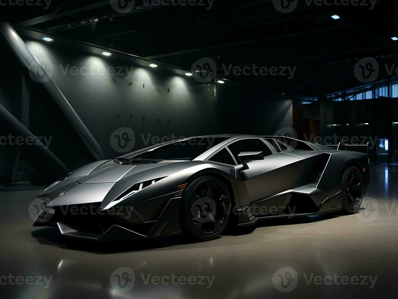 Lamborghini Reventon exhibition. Generative AI photo