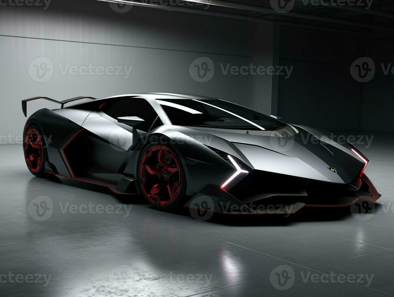 Lamborghini Sesto Elemento exhibition. Generative AI photo