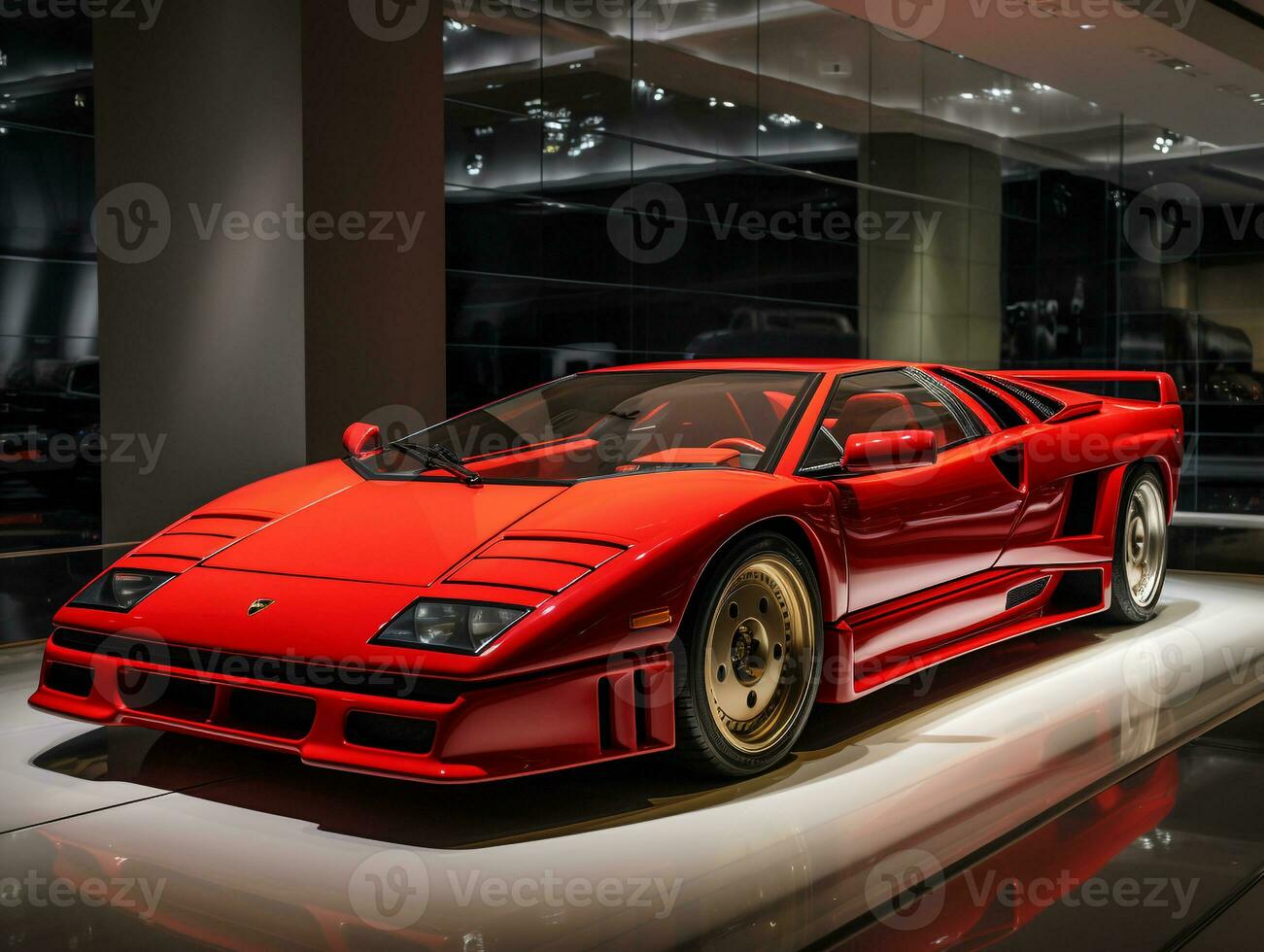 Lamborghini Diablo exhibition. Generative AI photo