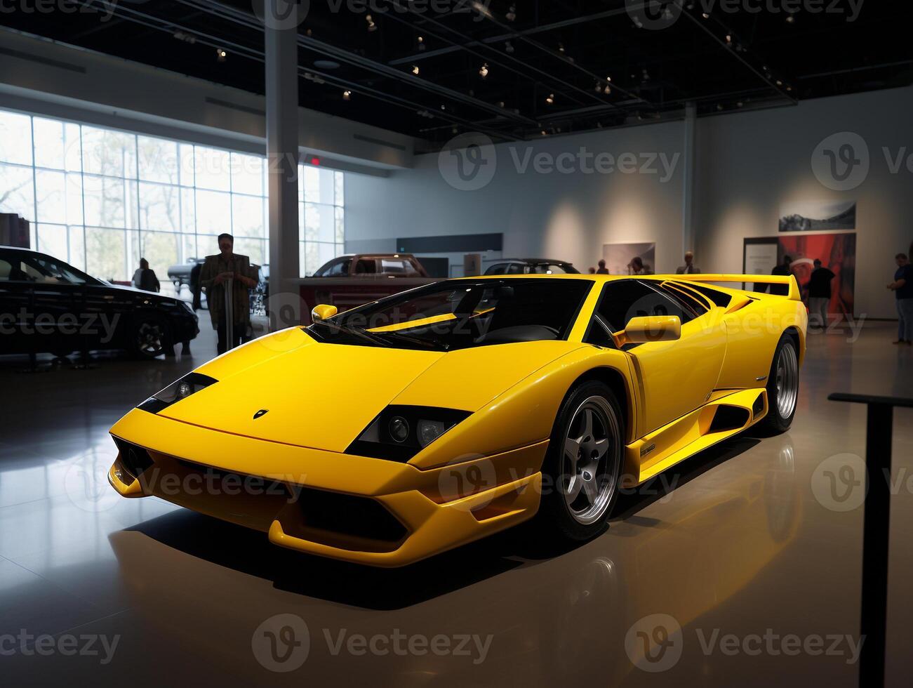 Lamborghini Diablo exhibition. Generative AI photo