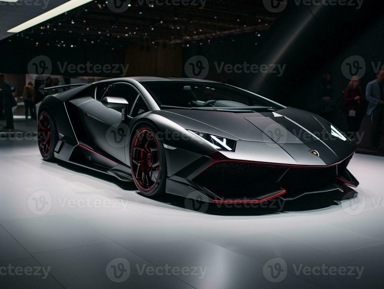 Lamborghini Sesto Elemento exhibition. Generative AI photo