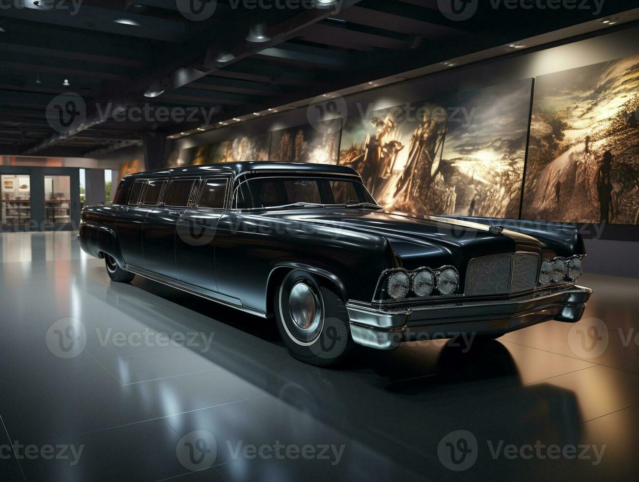 limousine exhibition. Generative AI photo
