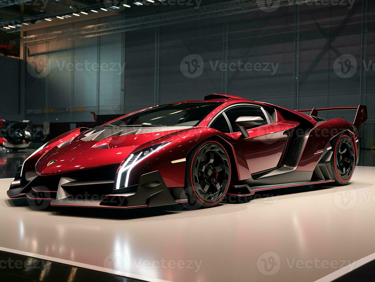 lamborghini veneno exhibición. generativo ai foto