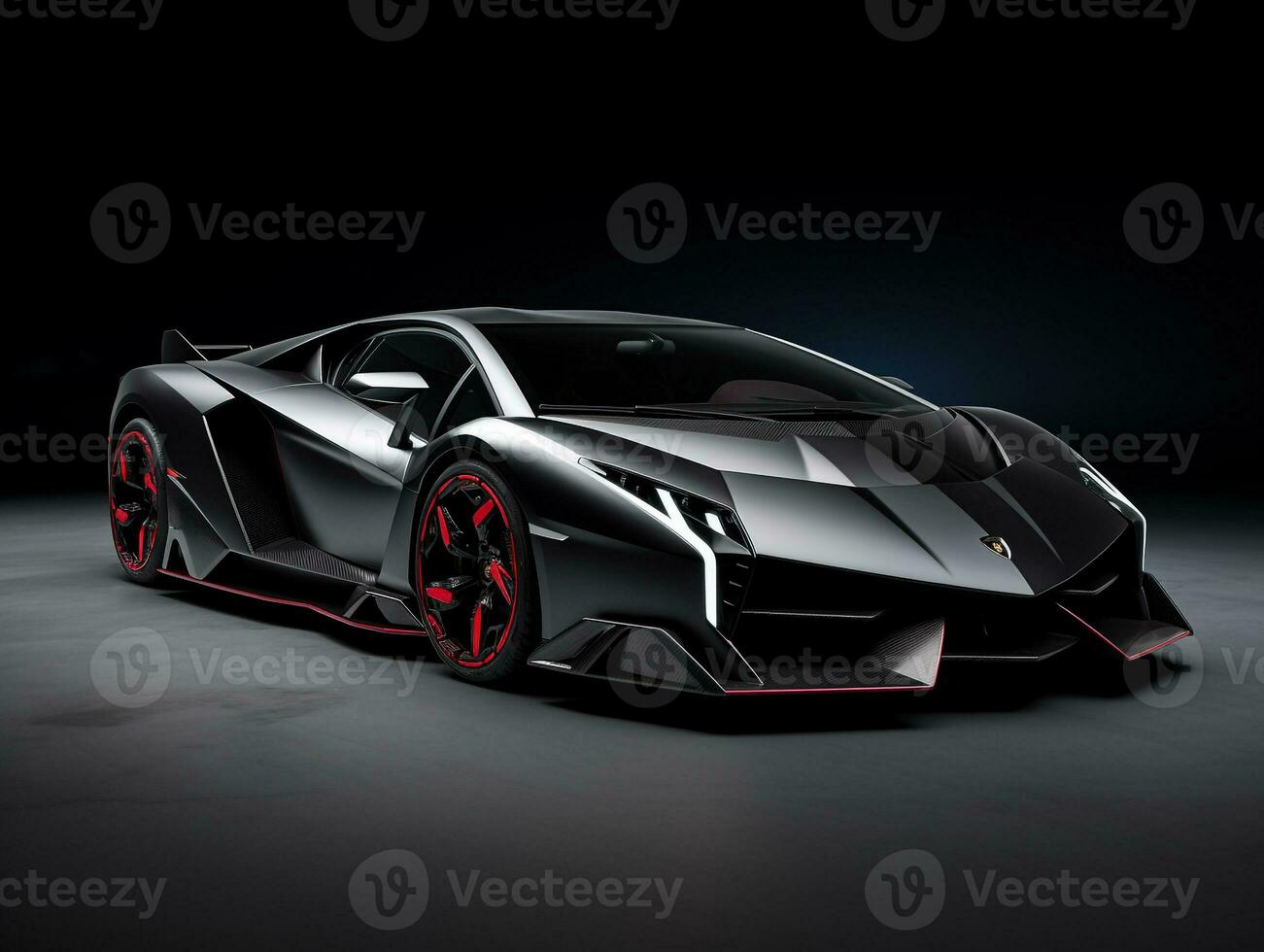 Lamborghini Sesto Elemento exhibition. Generative AI photo