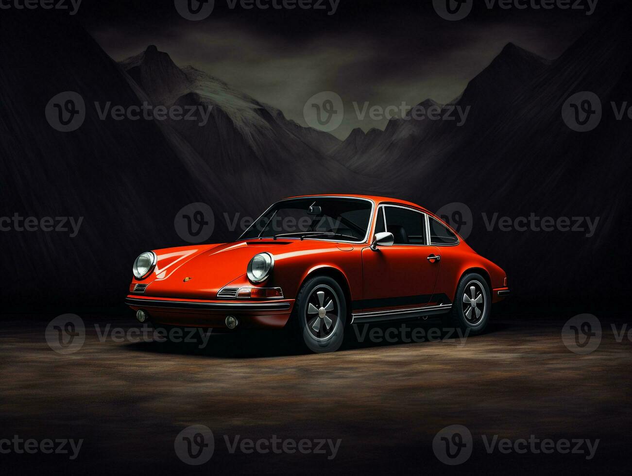 Porsche 911 exhibition. Generative AI photo