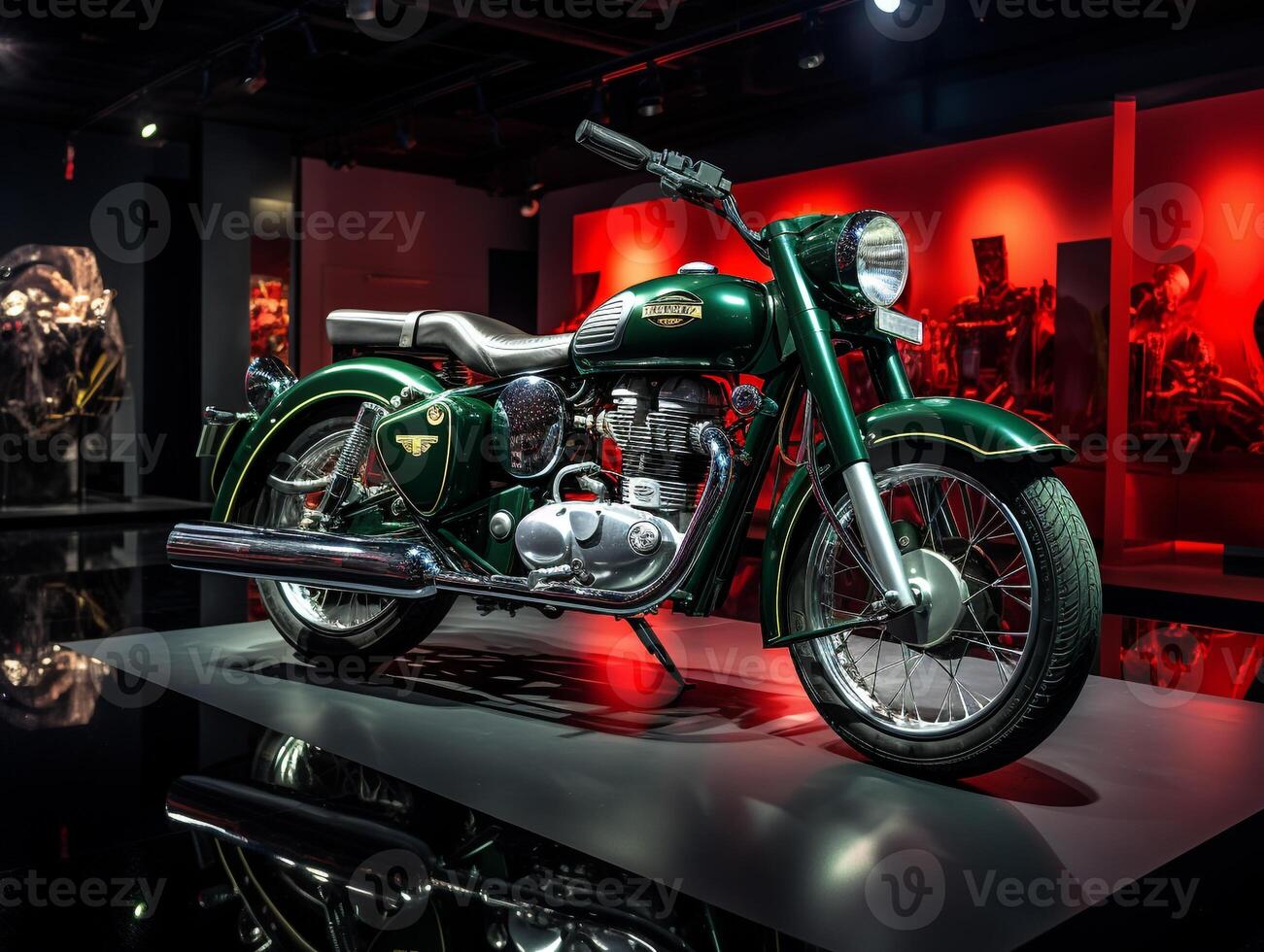 Royal Enfield Bullet exhibition. Generative AI photo