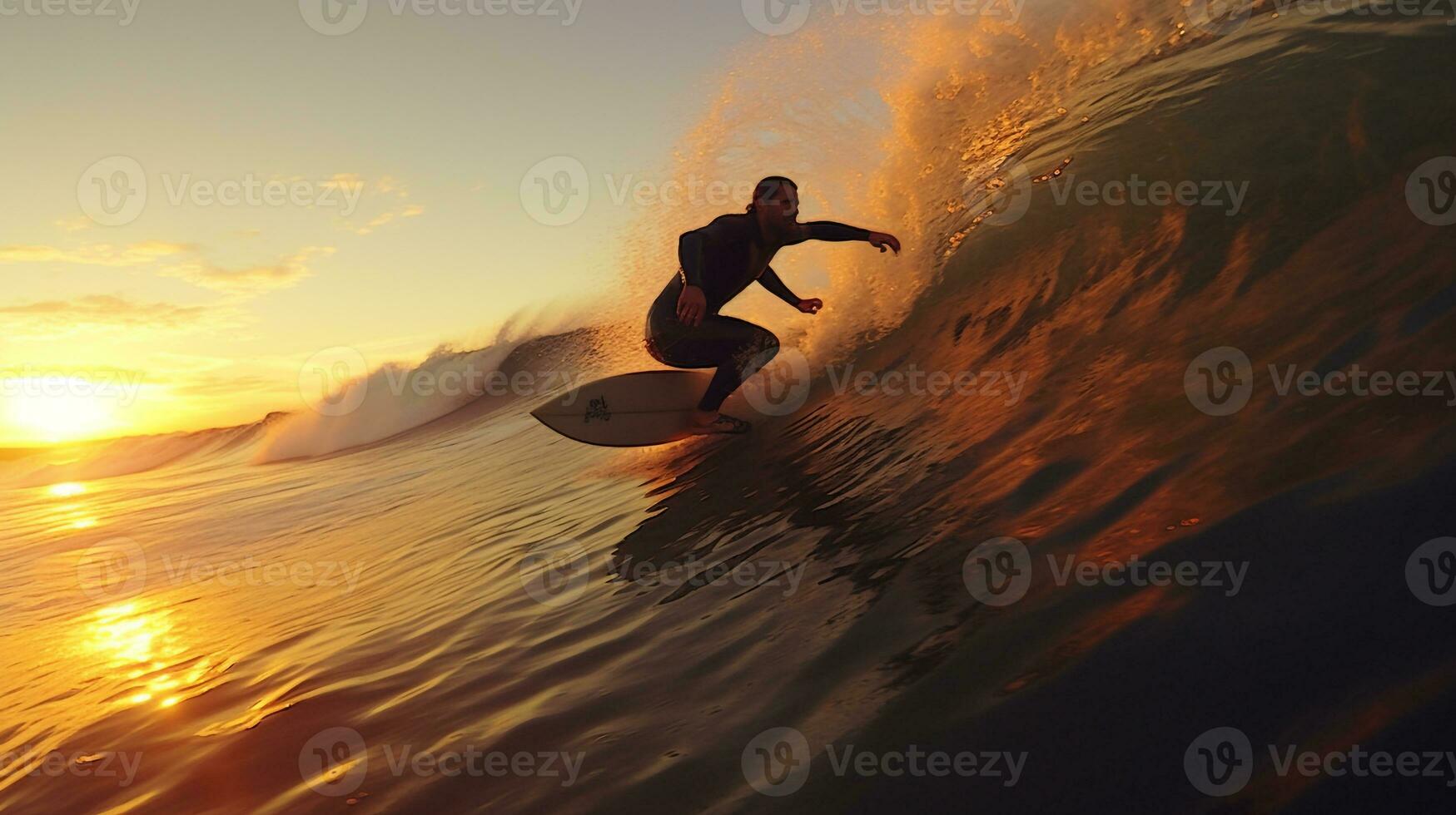 surfistas atrapando ondas. generativo ai foto