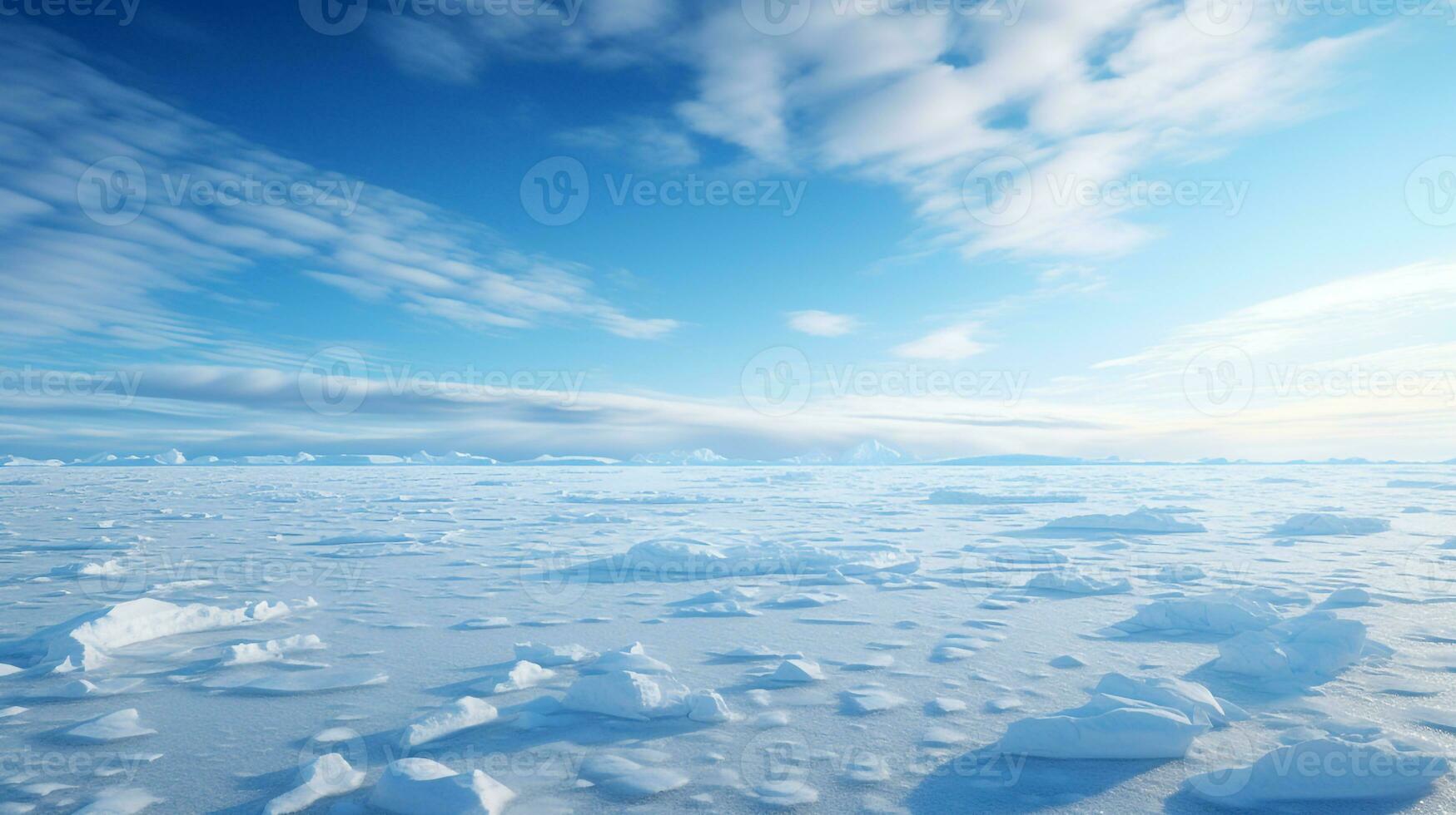 The North Poles icy expanse. Generative AI photo