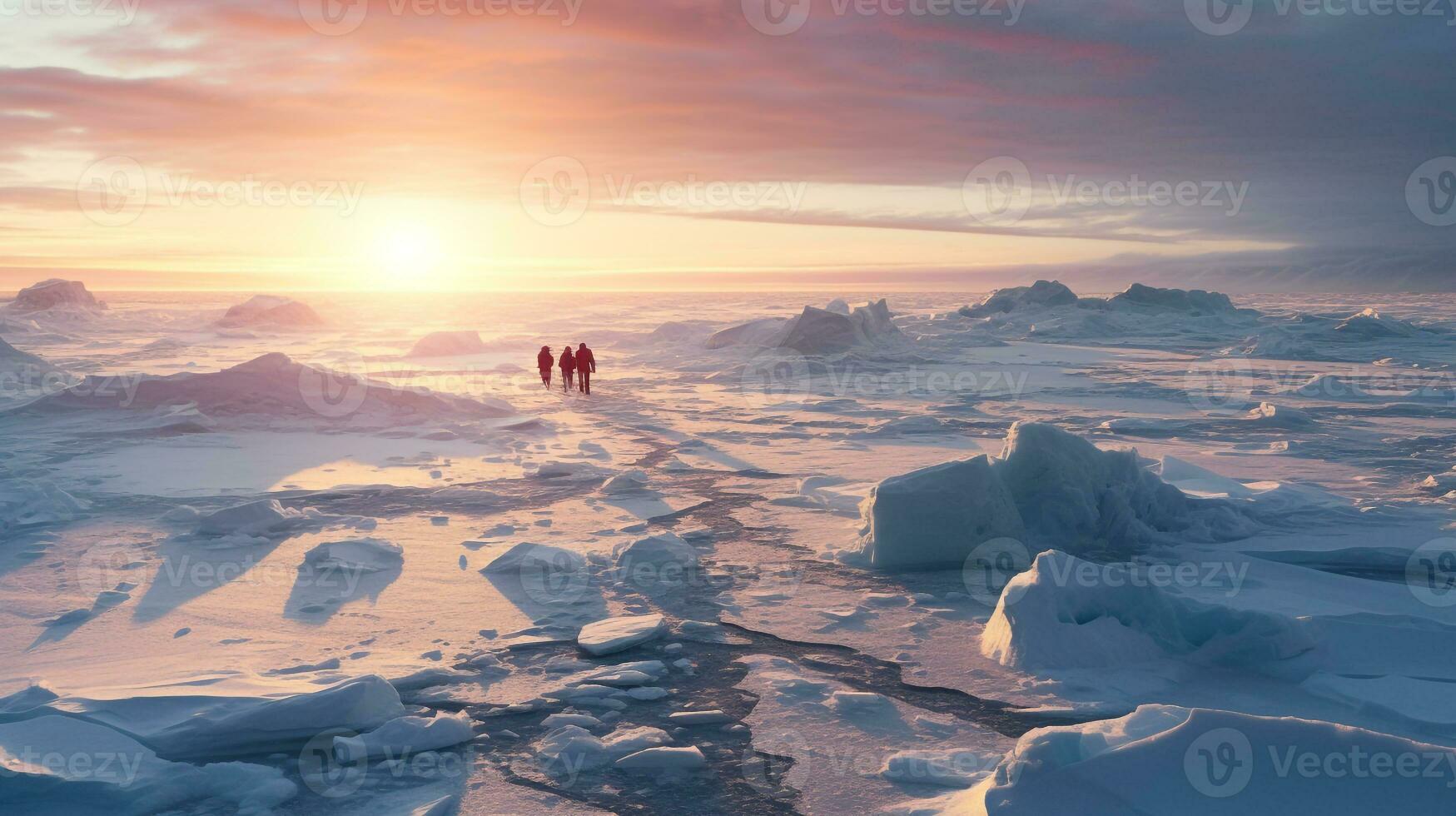 The North Poles icy expanse. Generative AI photo