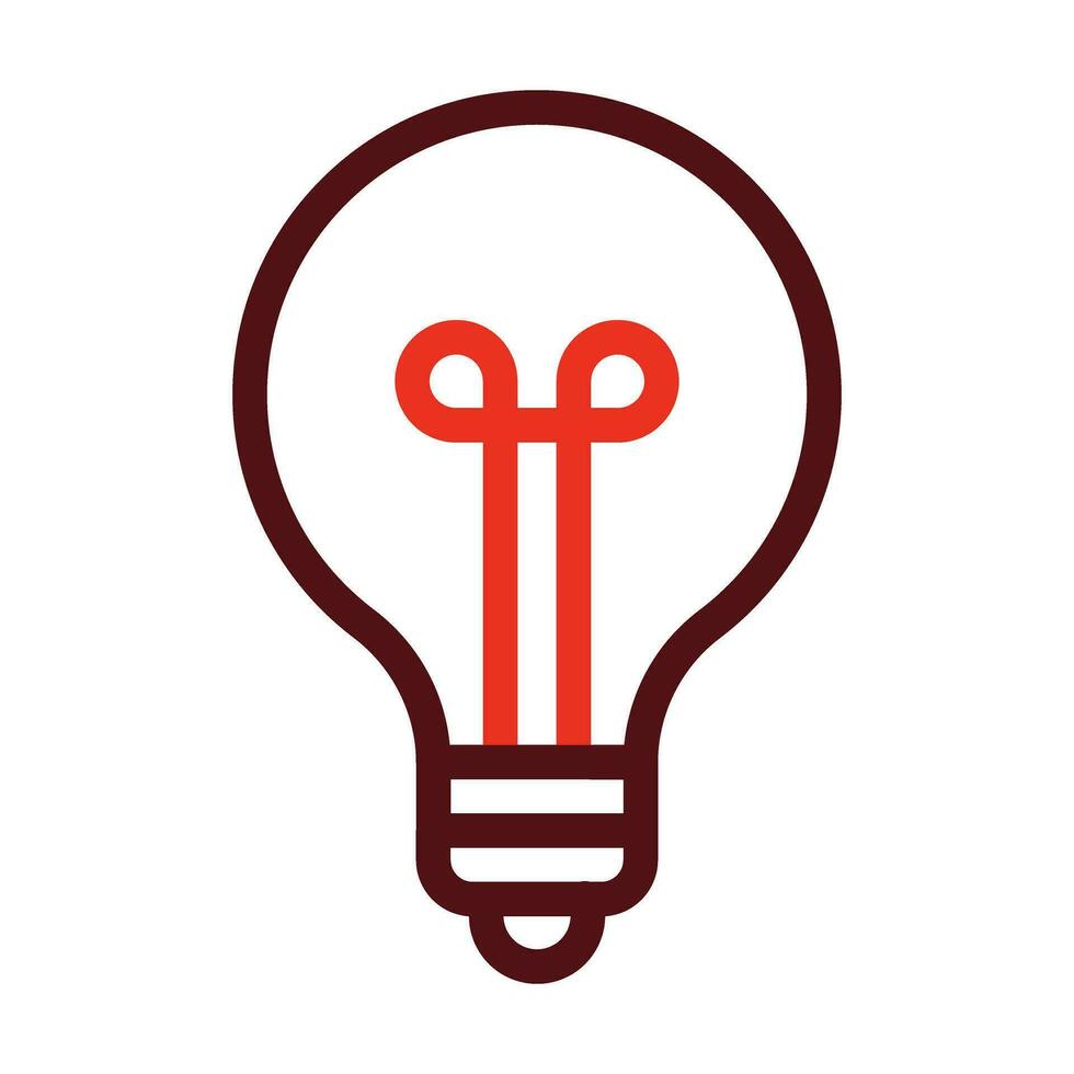 Light Bulb Vector Thick Line Two Color Icons For Personal And Commercial Use.