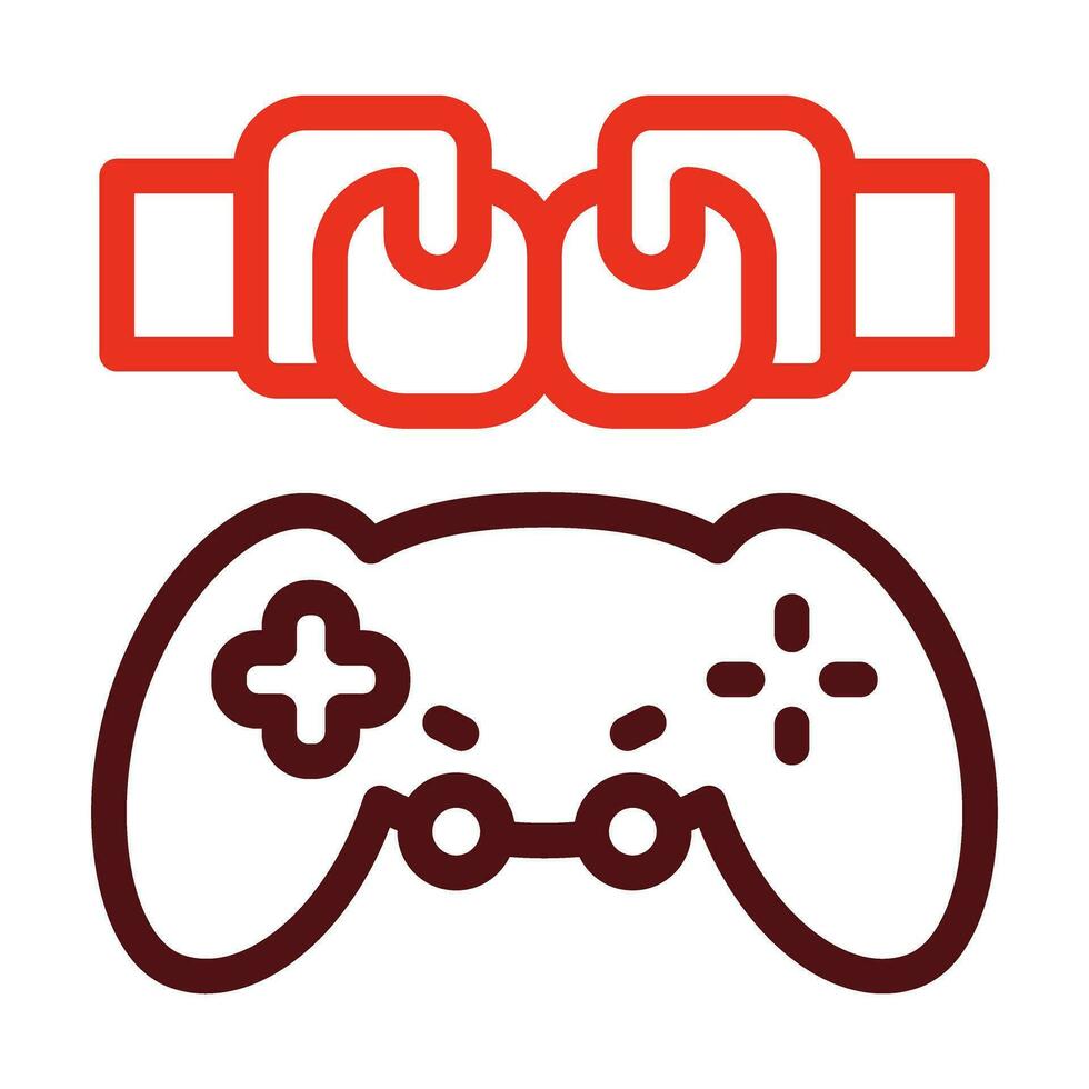 Fighting Game Vector Thick Line Two Color Icons For Personal And Commercial Use.
