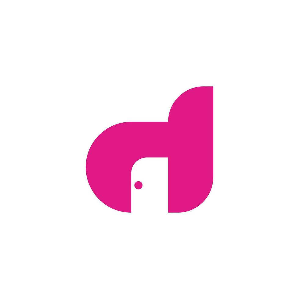 letter d home simple geometric lowercase logo vector