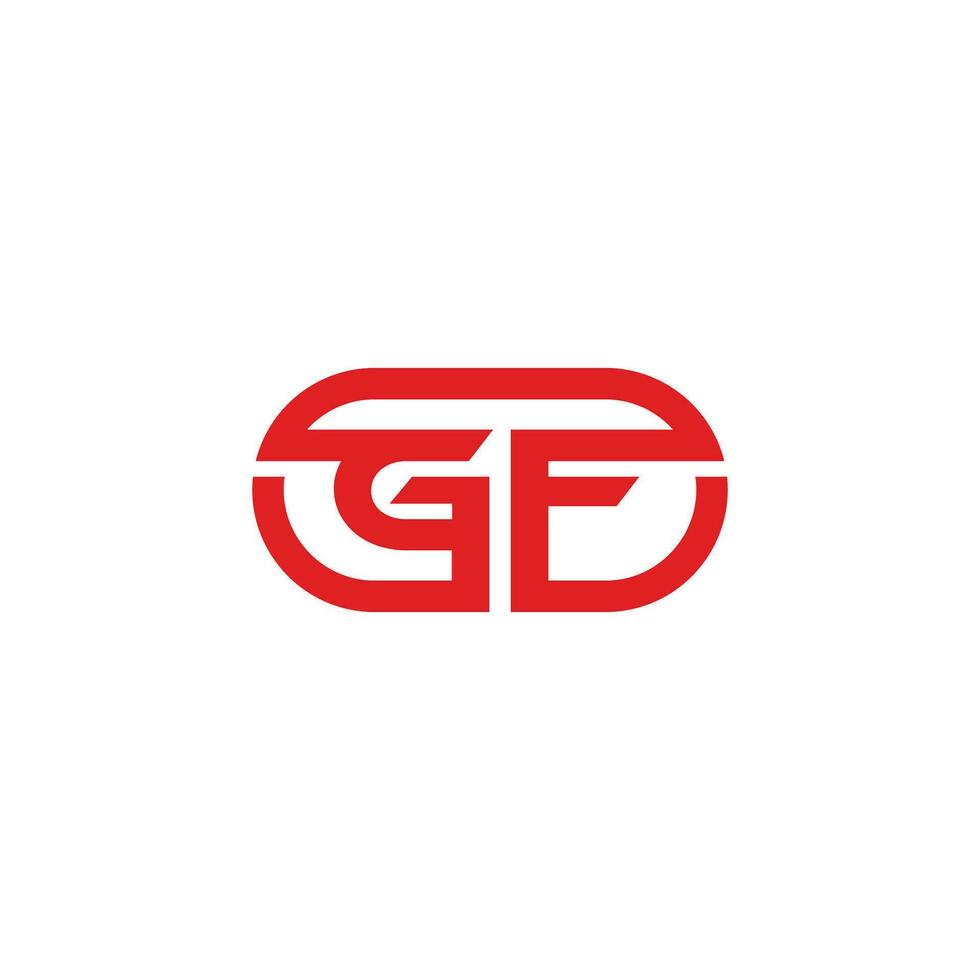 letter gf simple geometric line round shape symbol logo vector