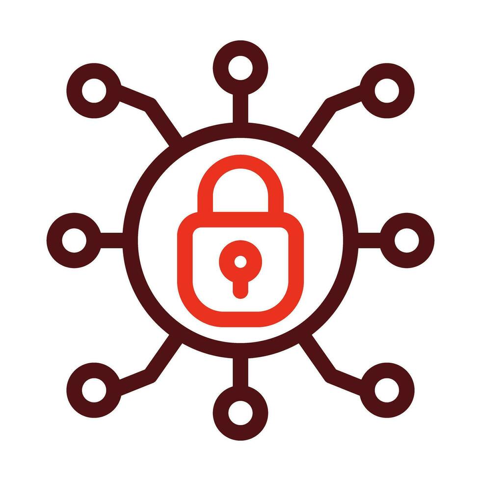 Cyber Security Vector Thick Line Two Color Icons For Personal And Commercial Use.