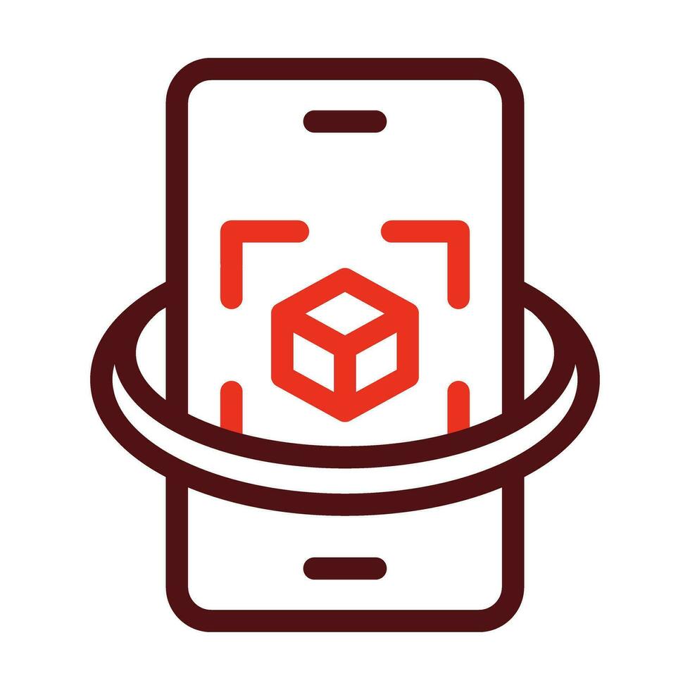 Augmented Reality Vector Thick Line Two Color Icons For Personal And Commercial Use.