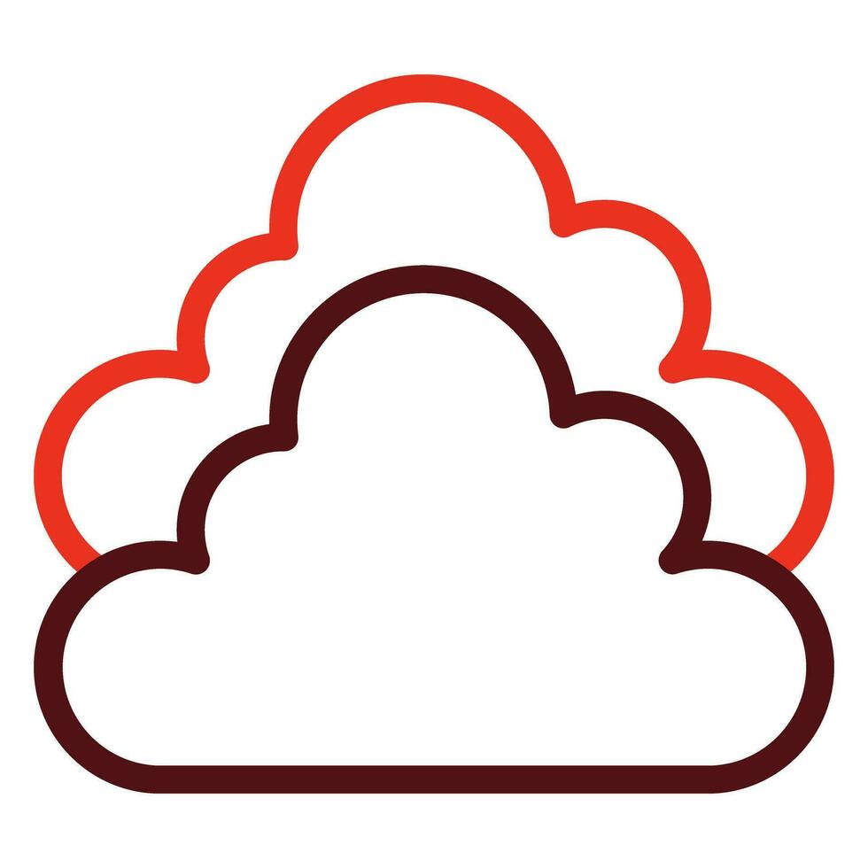 Cloud Vector Thick Line Two Color Icons For Personal And Commercial Use.