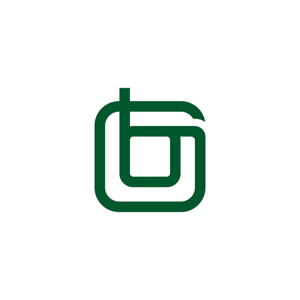 letter bg square line geometric spiral logo vector