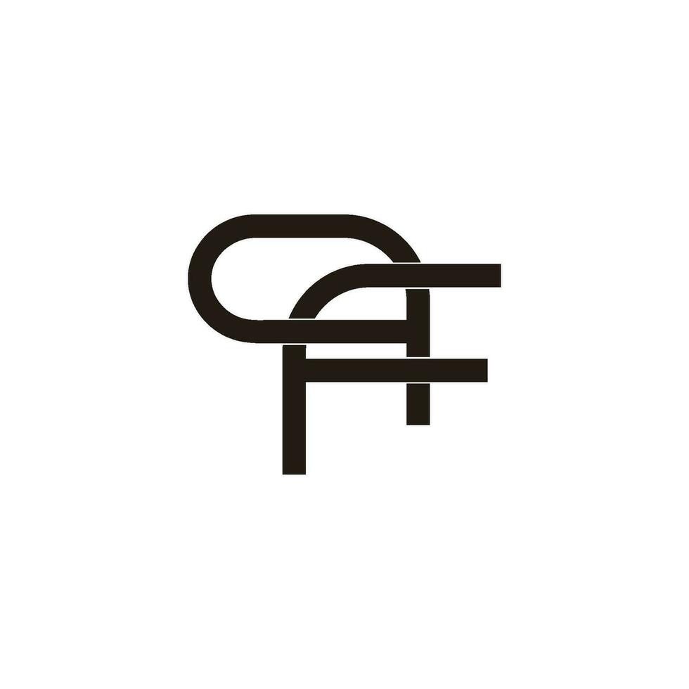 letter fq linked flat linear design symbol logo vector
