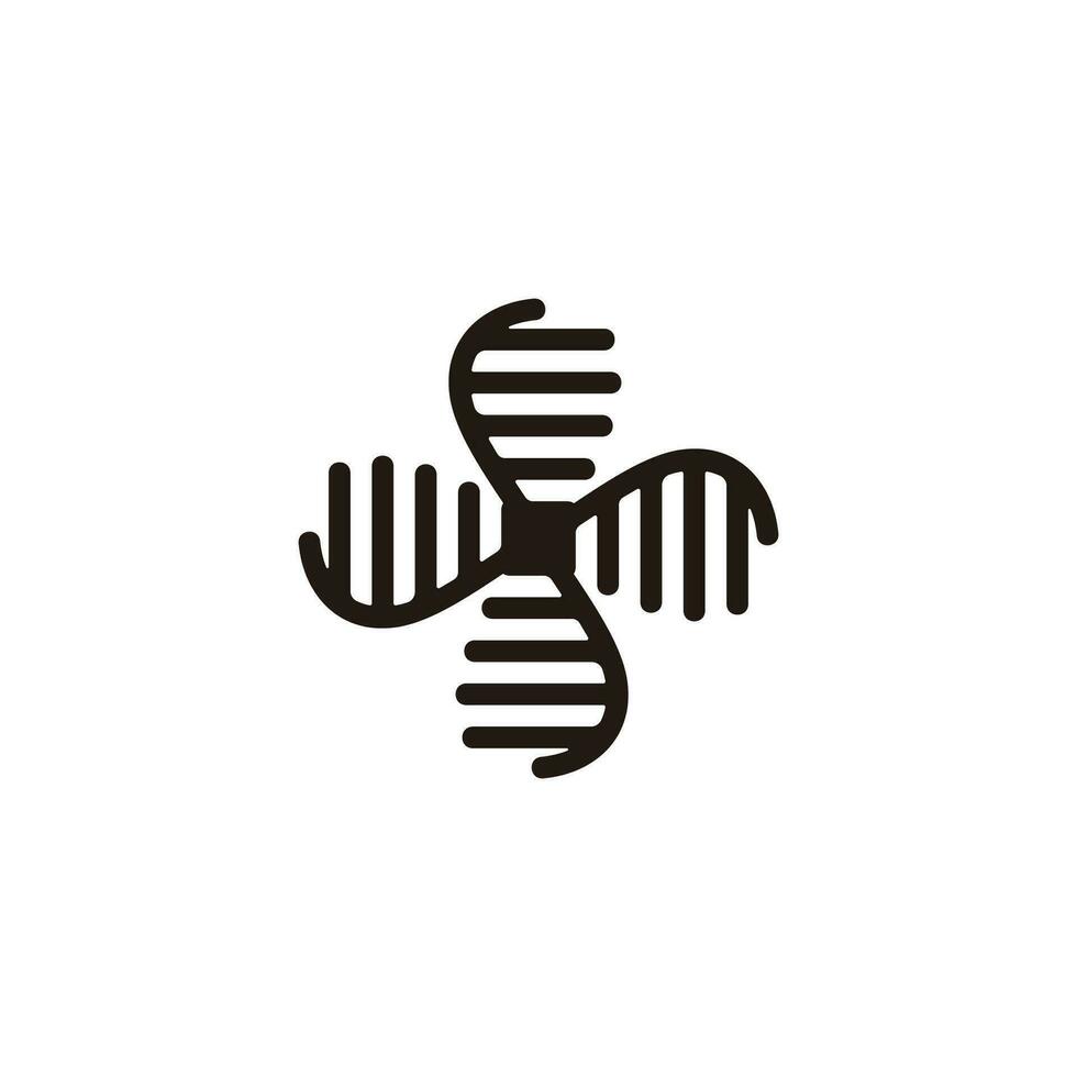 linked x dna chain design logo vector