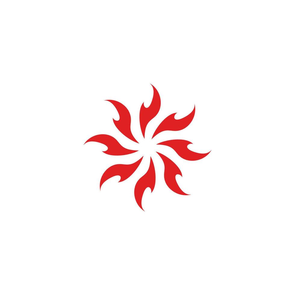swirl flame curve geometric round logo vector