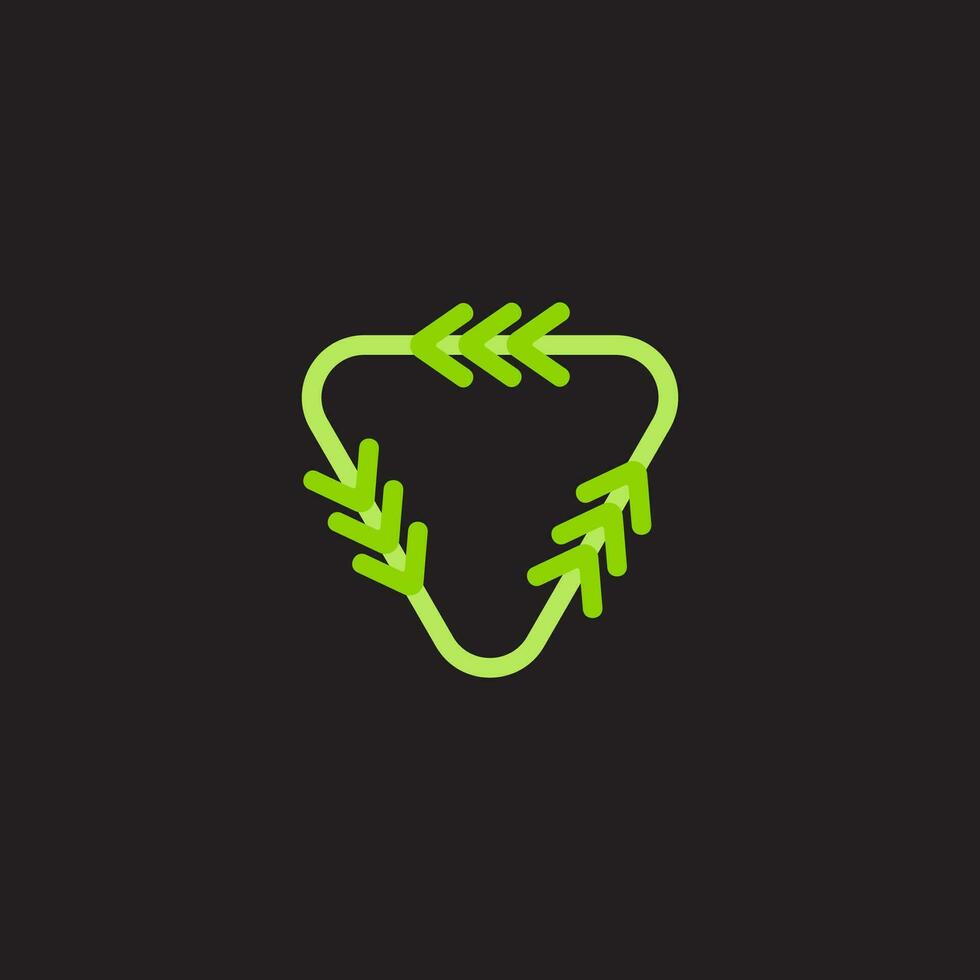 recycle arrow green triangle motion colorful design symbol vector