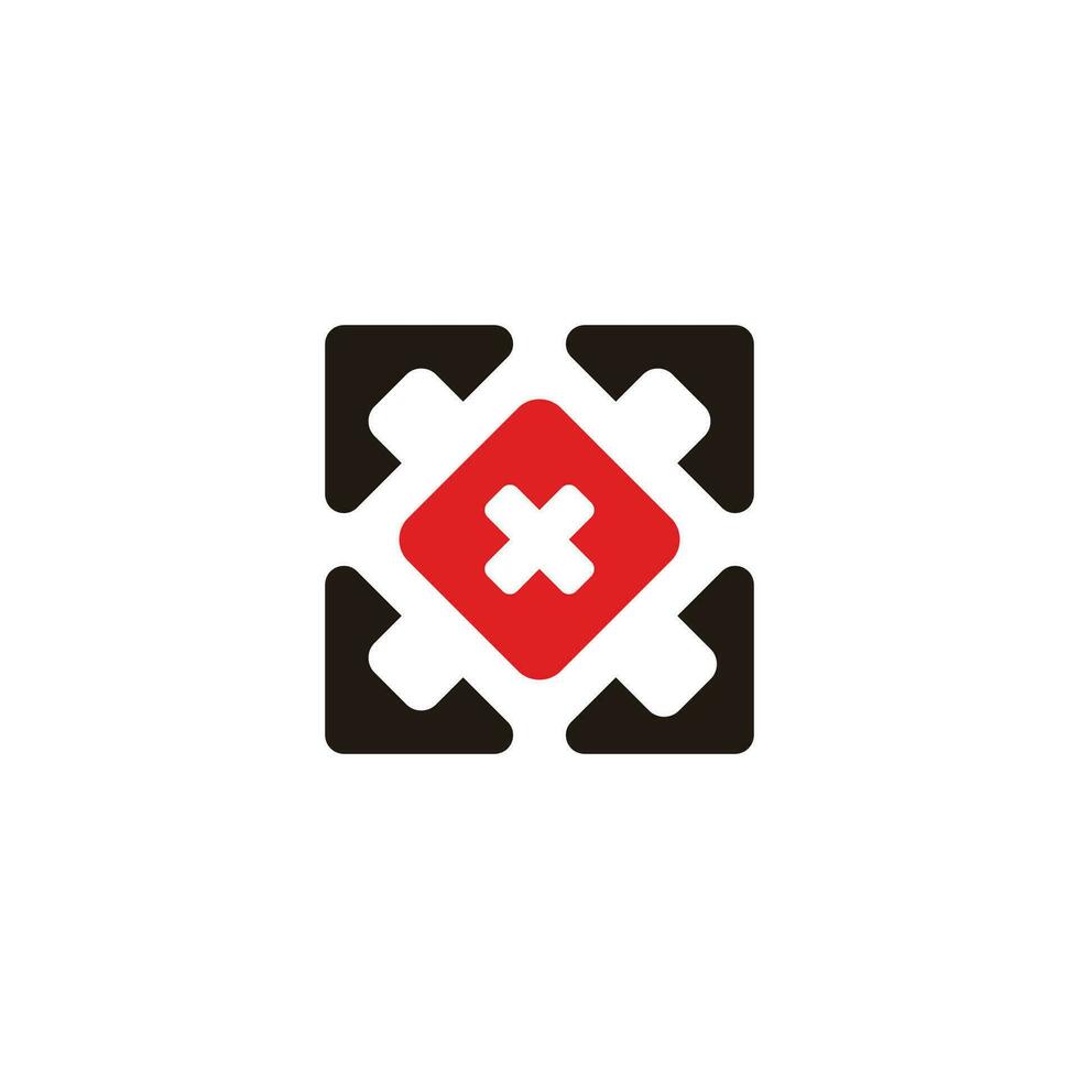 letter x abstract square box simple geometric logo vector